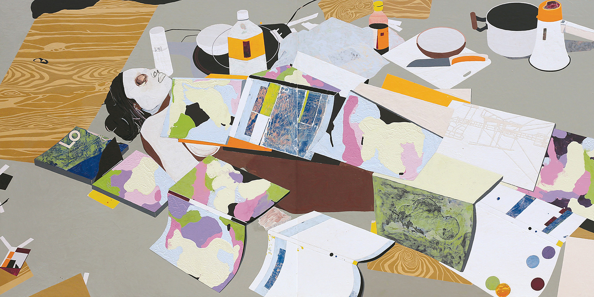 Hikikomori 5, 2020, Acrylique sur contreplaqué, 122 x 244 cm