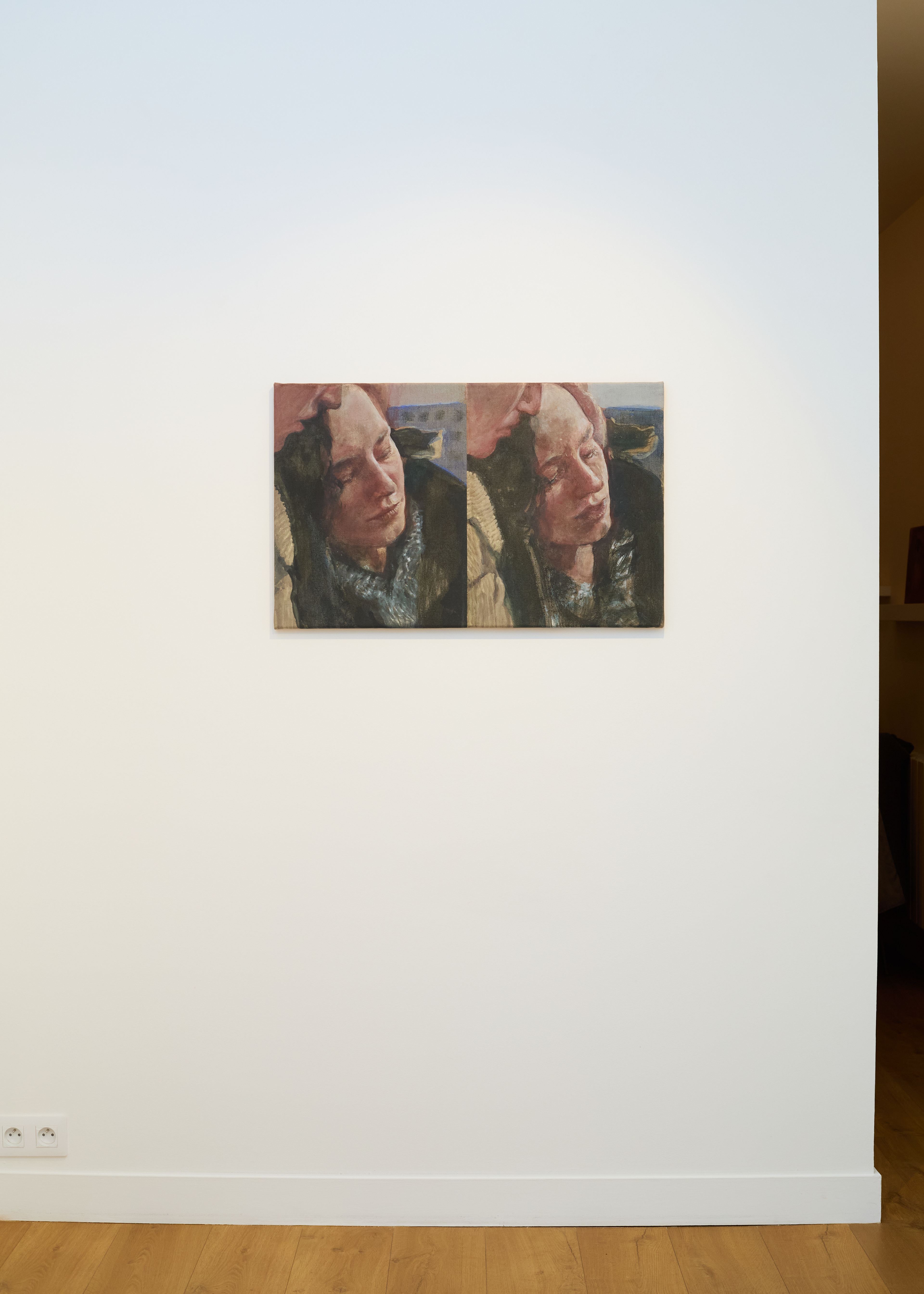 Cécile Lempert, A tender spot, 2025, distemper on canvas, 50x80 cm © Albane Durand-Viel