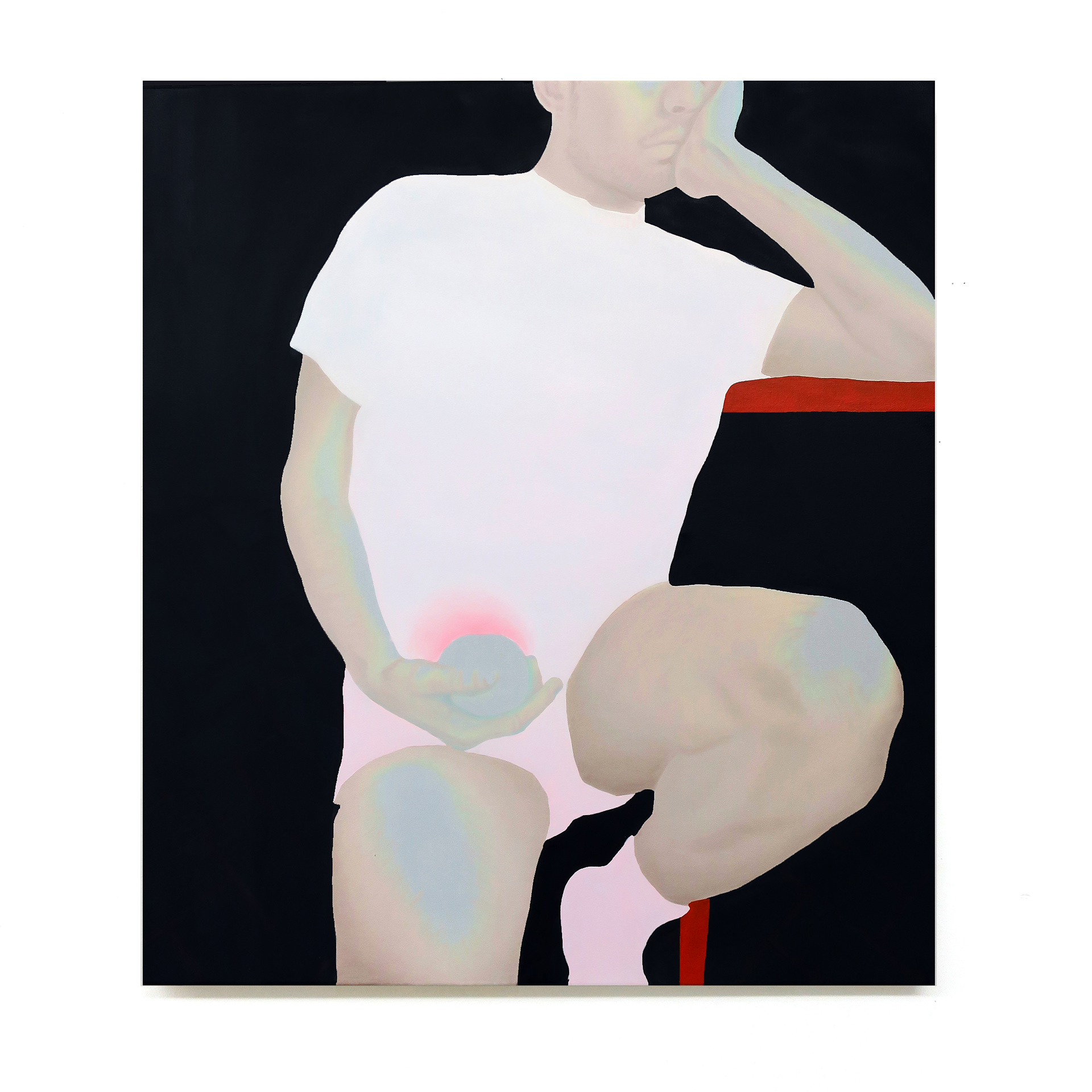 Deep Lavender / Adam (2019), 90 x 80 cm, oil and acrylic on canvas