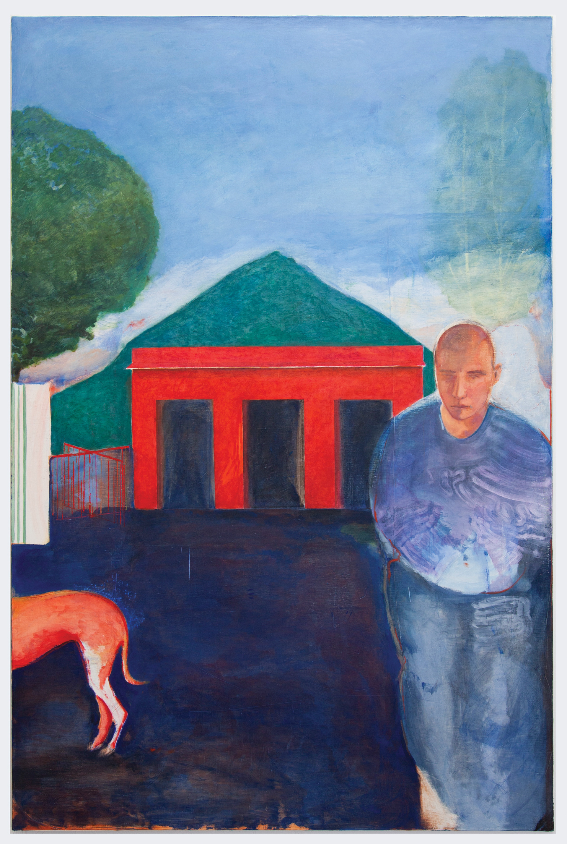 Qui marche, 2021, huile sur toile, 195 x 130 cm