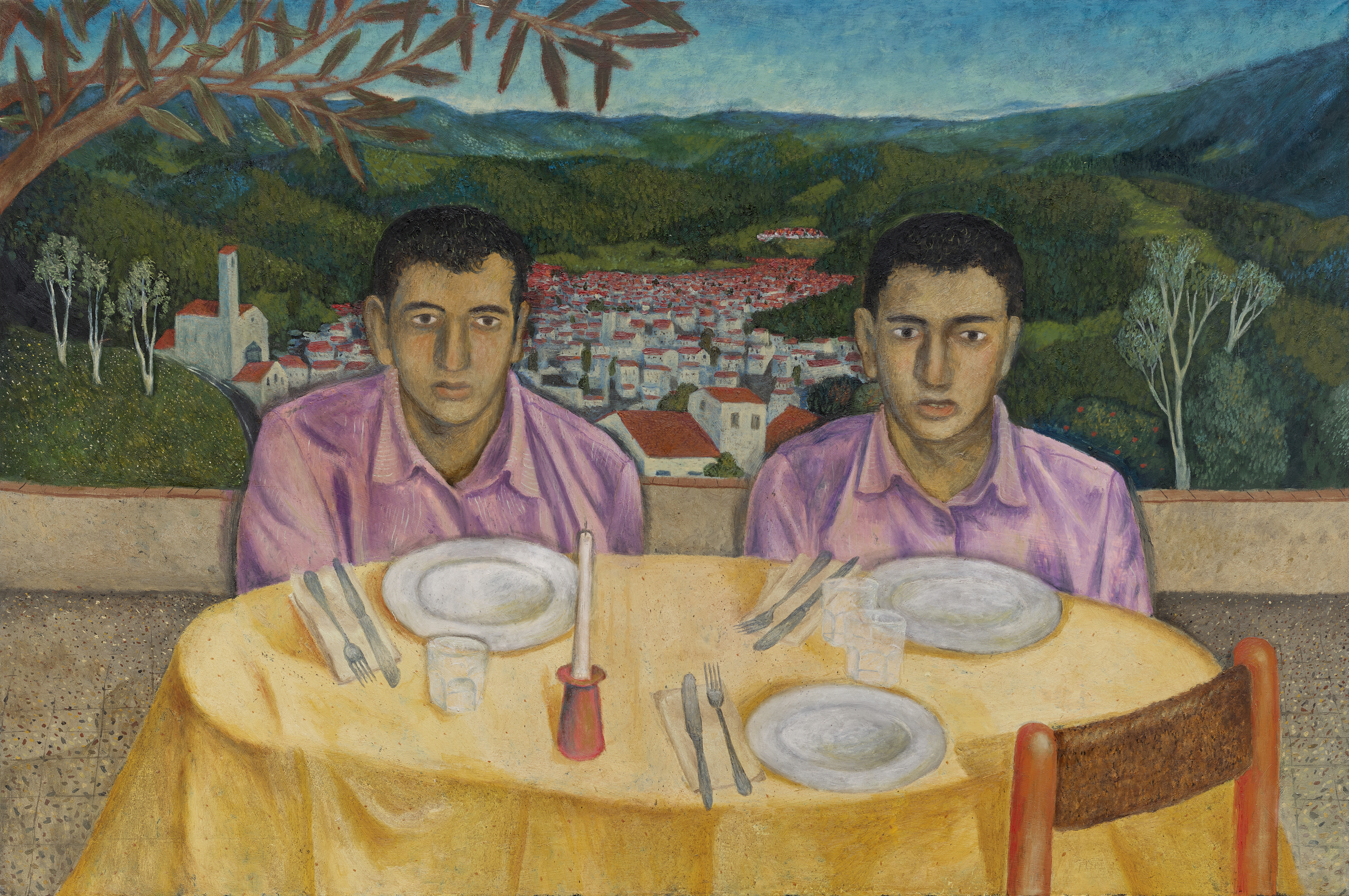 Giulio Noccesi, Aspettando il terzo (Waiting for the third),  2026, oil on canvas, 150x100 cm