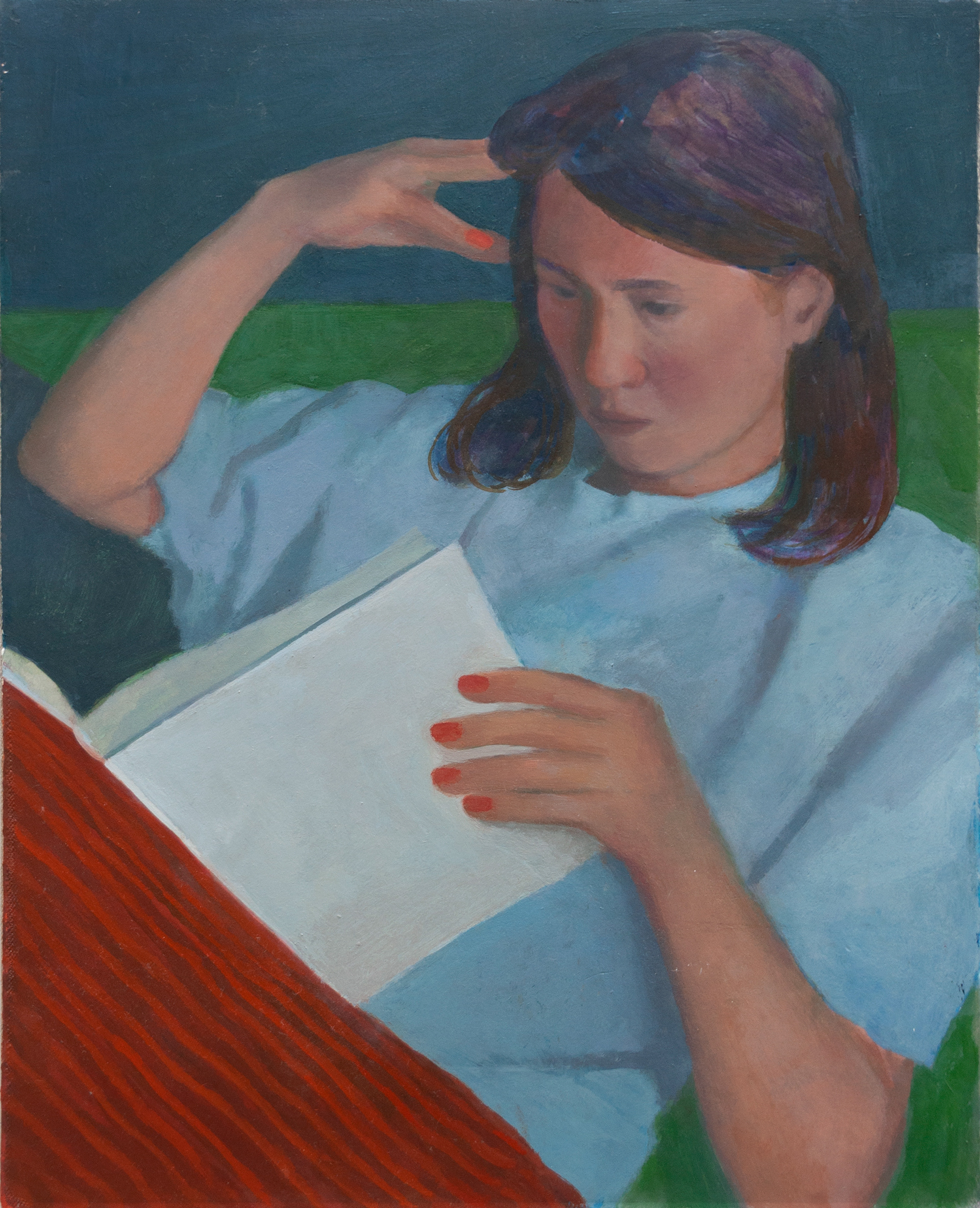 Johan Larnouhet, Conversation, 2025, huile sur toile, 41 x 33 cm