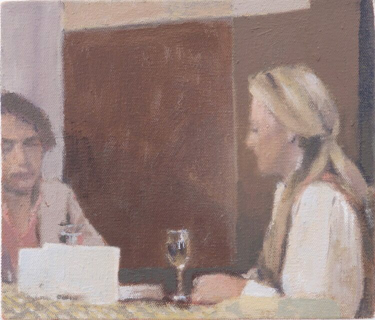 Kramer vs. Kramer, 2020 (2020), huile sur toile, 17 x 20 cm