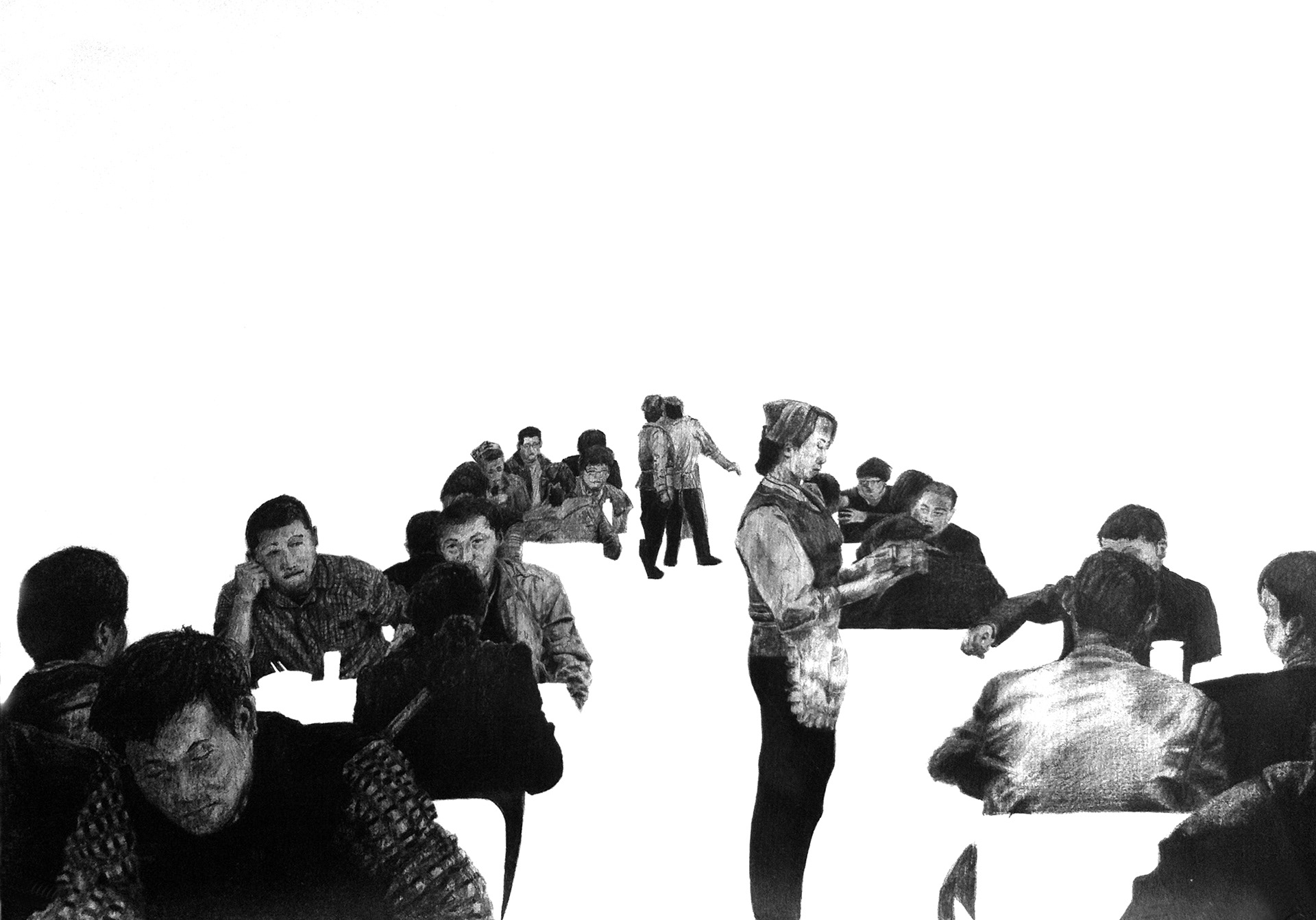 Topoï, N 43°21’41.1 | E 88°13’56.1’’, graphite sur papier, 29,7 x 42 cm, 2015