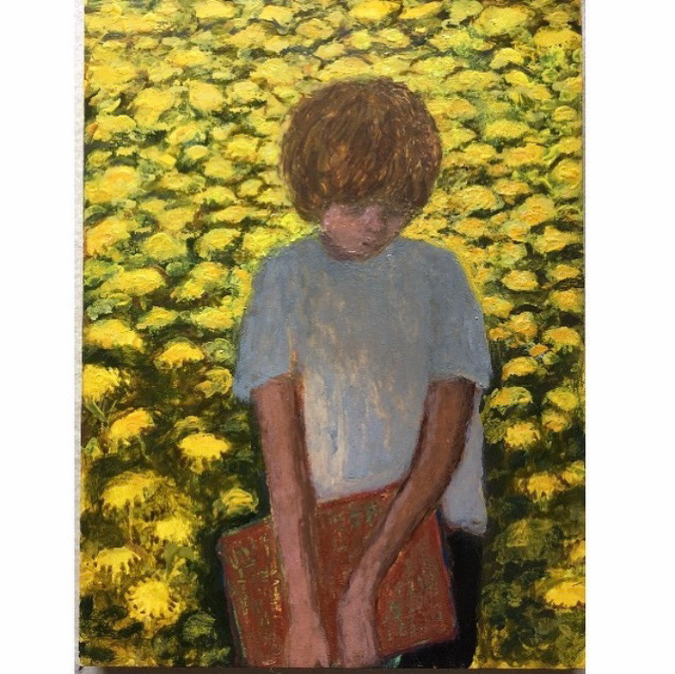 Dandelion Boy 18x24, egg tempera