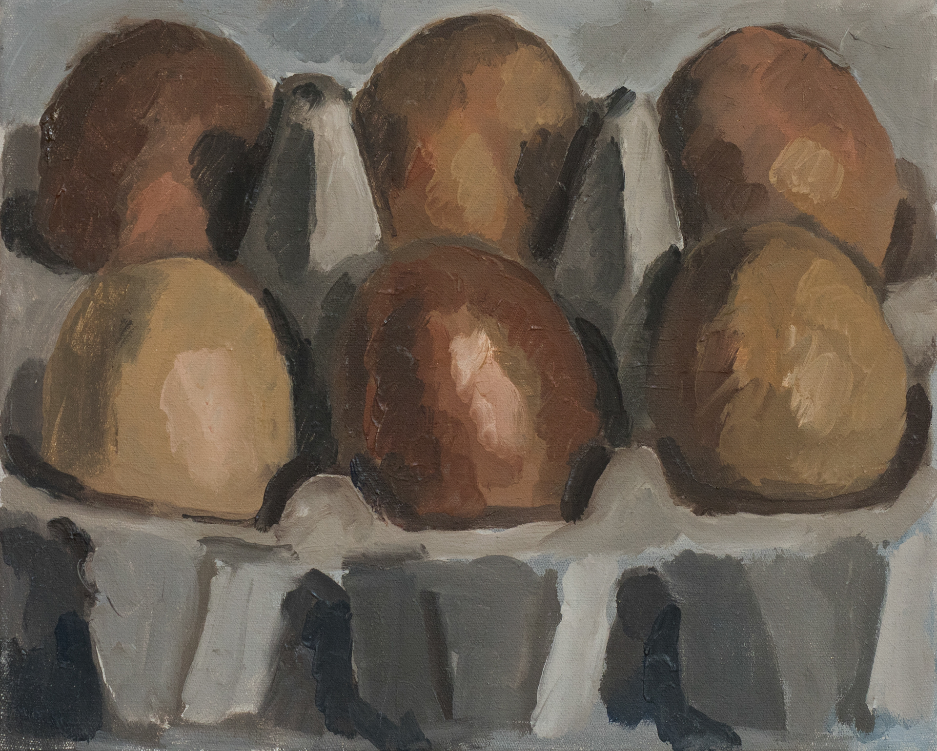 Œufs 2, 2019, huile sur toile, 27x22cm