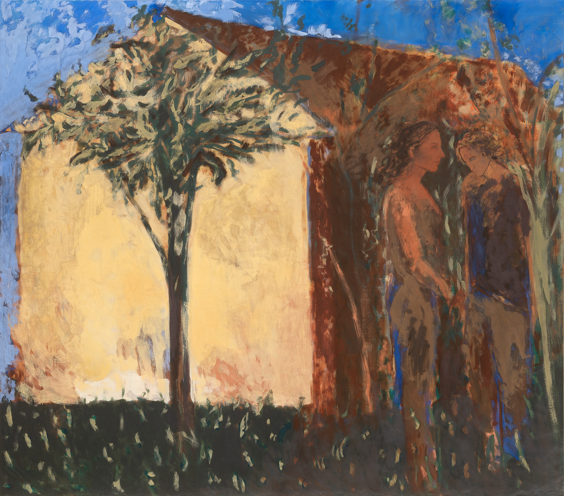 Christine Safa, Un matin (le silence, la maison), 2025, oil on canvas, 220x250 cm 