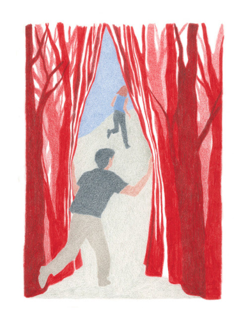 « Une histoire d’amour qui tourne en rond », dessin réalisé pour les Éditions Proche , octobre 2017