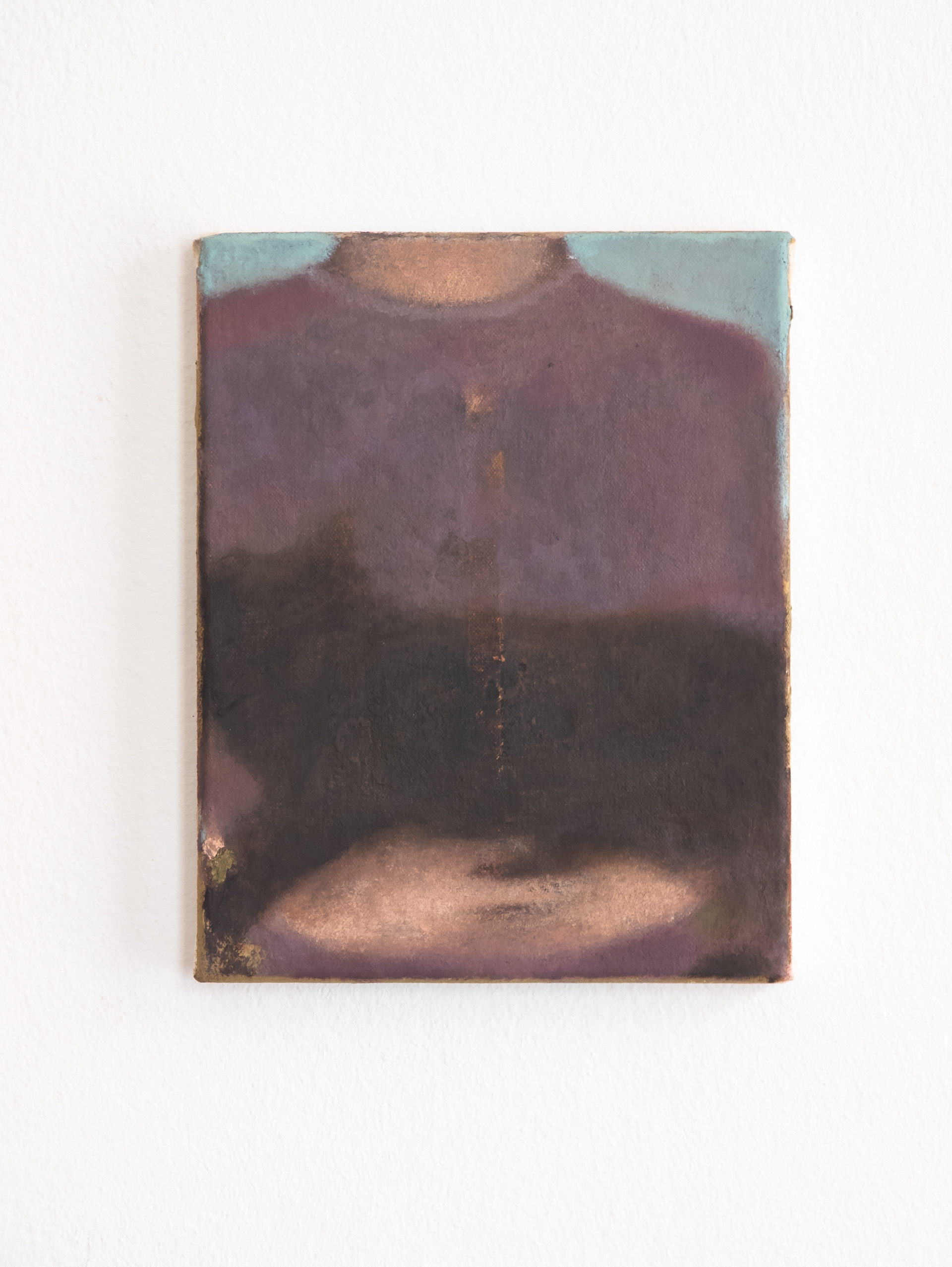 Merve Ceylan, es hat sich das hohe gras zum schlaf gelegt, 2024, oil, pigment and clay ground on canvas 36 x 25 cm