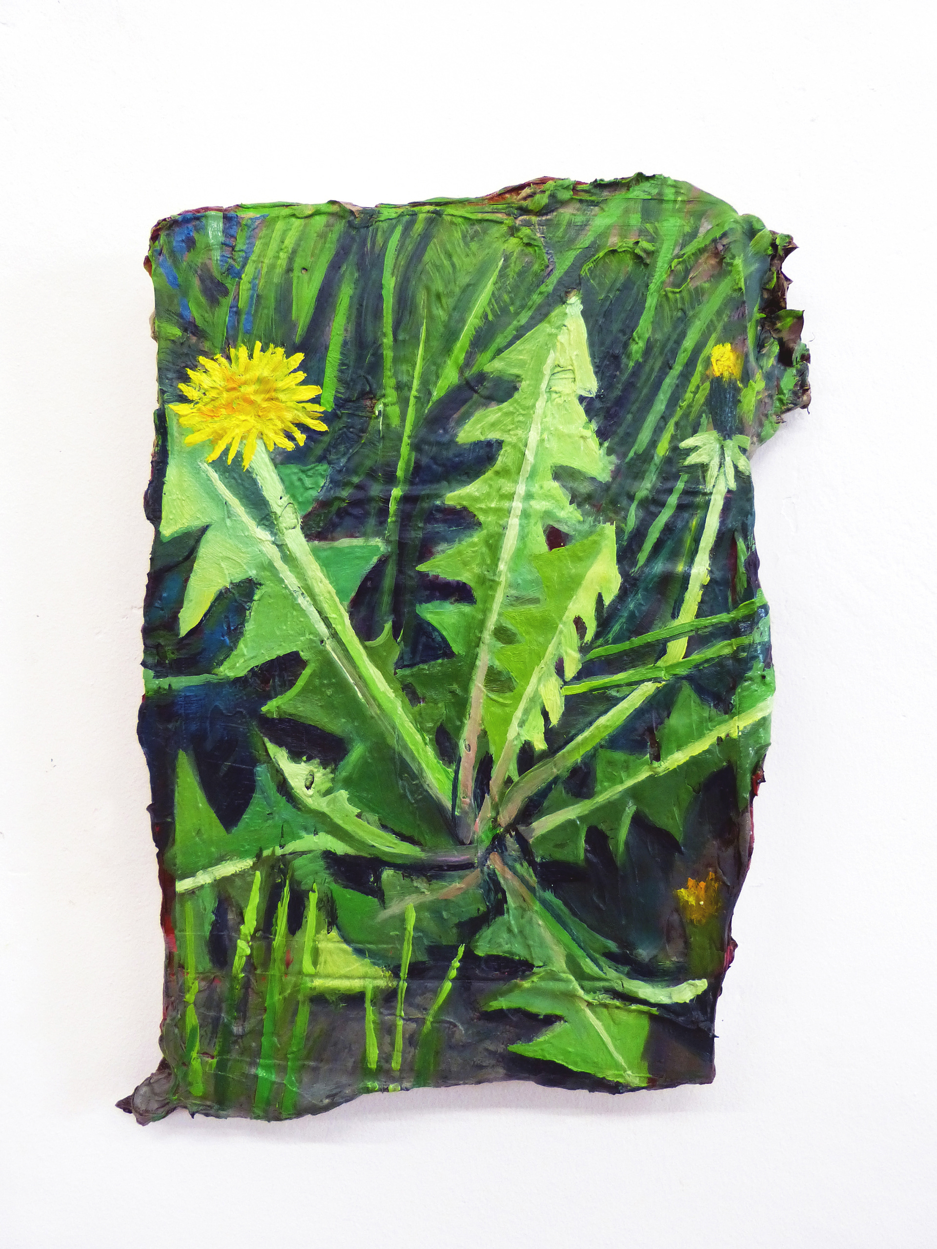 Petit pissenlit, 2022, huile sur toile, 22x14cm.