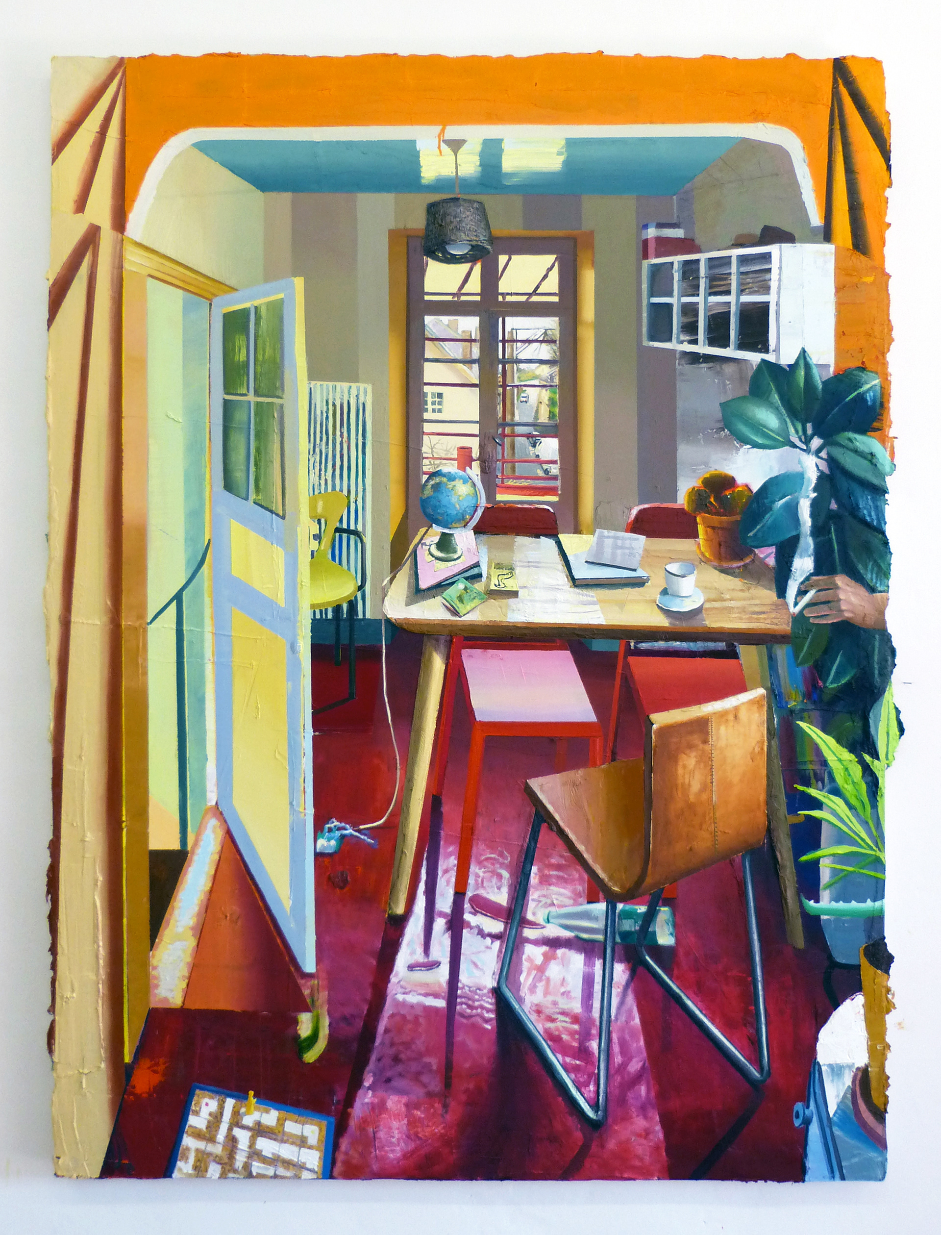 Le complot, 2022, huile sur toile, 190x140cm