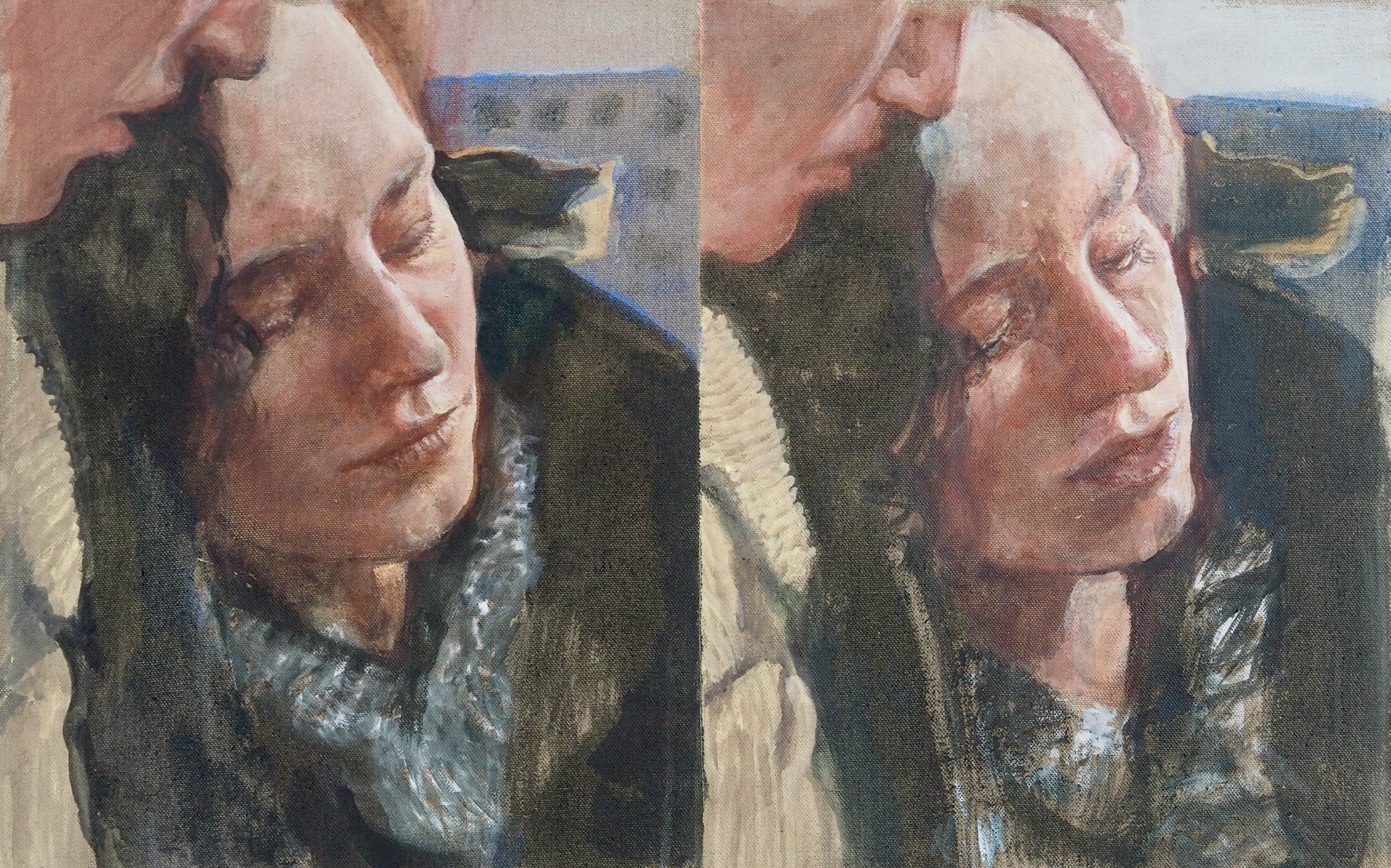 Cécile Lempert, A tender spot, 2025, distemper on canvas, 50x80 cm