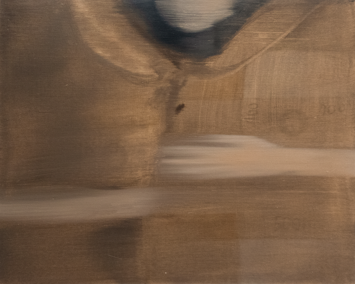 Karolina Szwed, Stupid child gets warm, 2025, huile sur toile, 40 x 50 cm