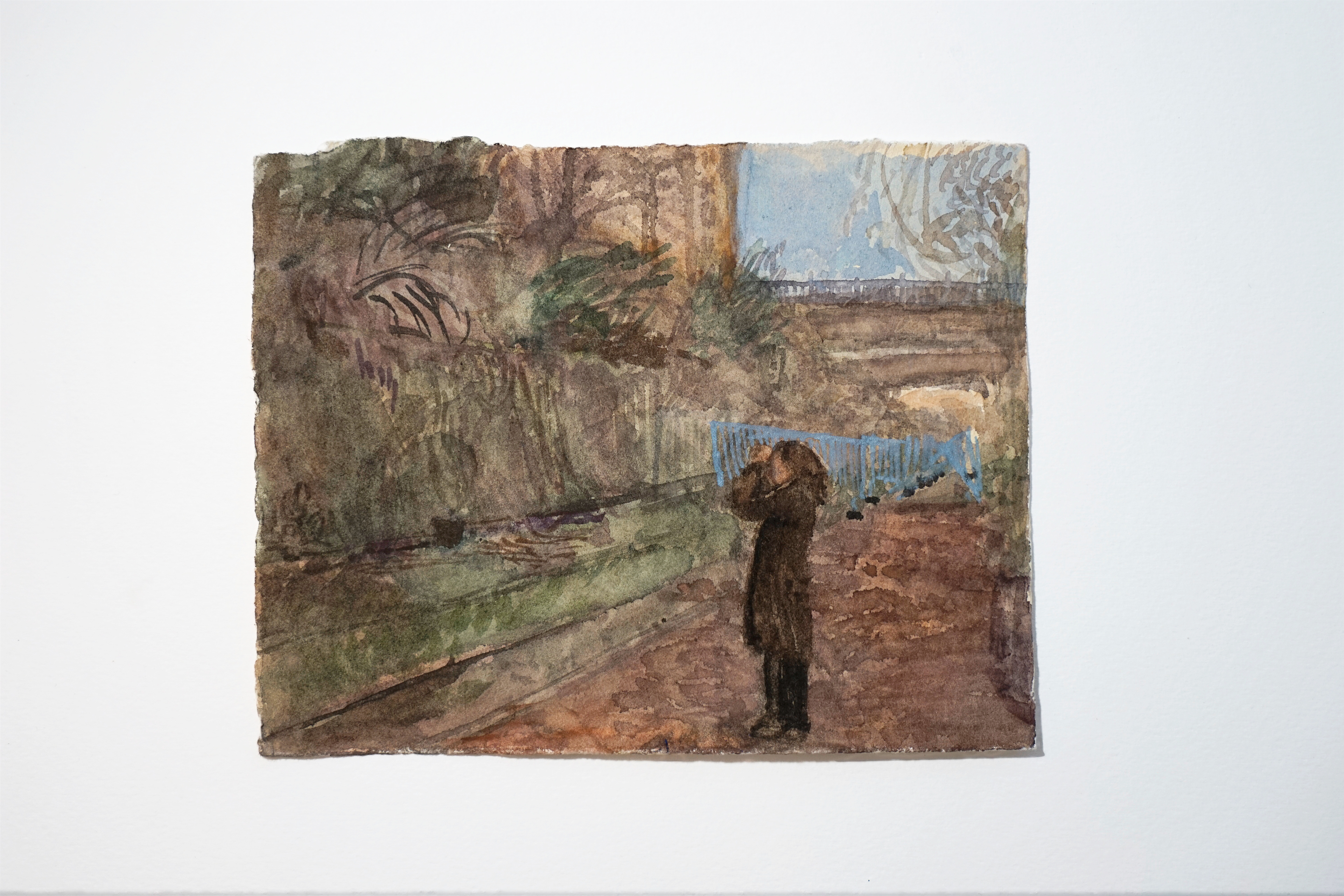 Victor Puš-Perchaud, Relevé ornithologique pour les Jardins du Ruisseau, 2025, aquarelle sur papier,  23 x 18 cm