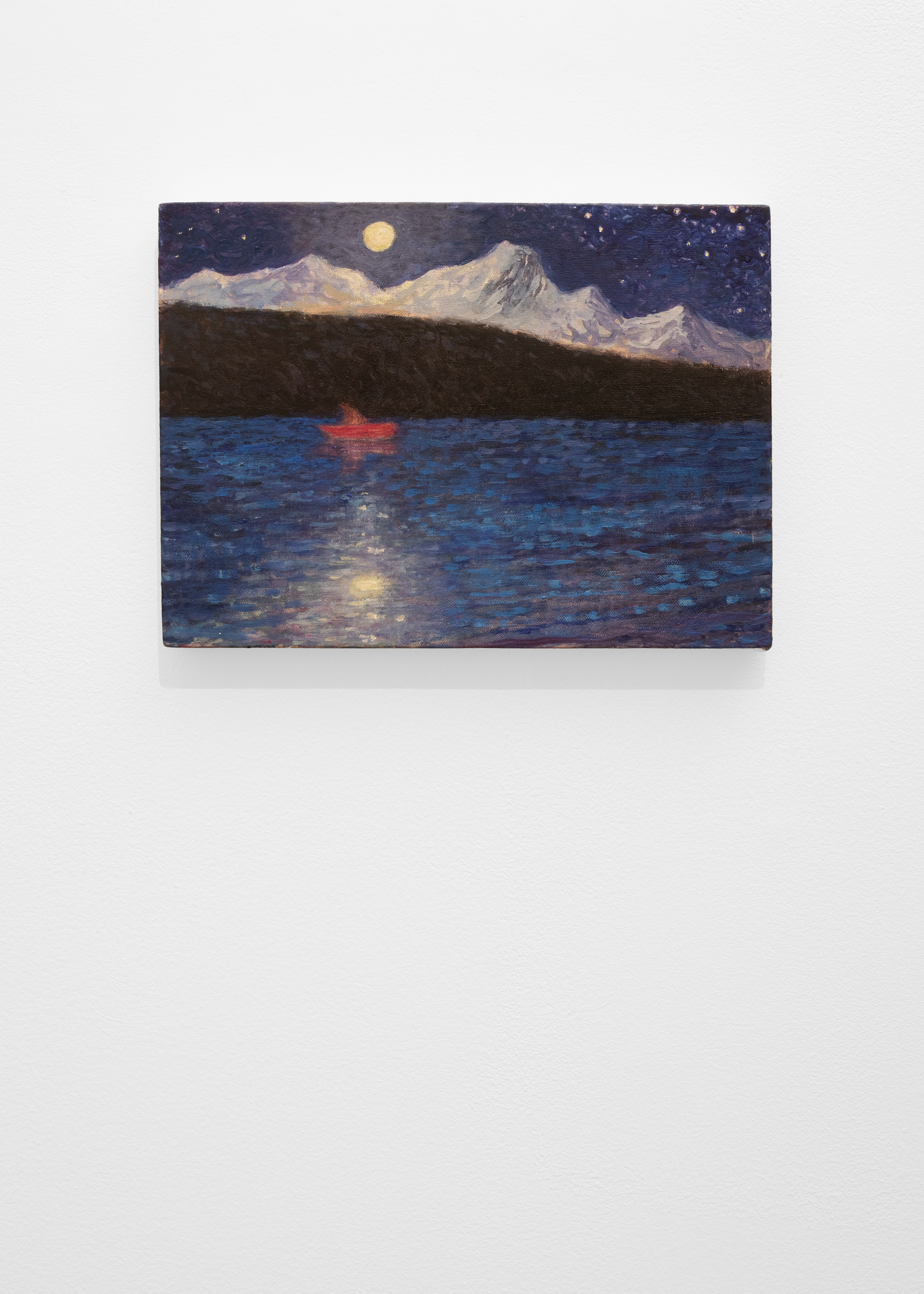 Heidrun Rathgeb
, Fruehlings nacht mit Saentis, 2023
egg tempera on gesso panel ,18 x 24 cm © Albane Durand-Viel
