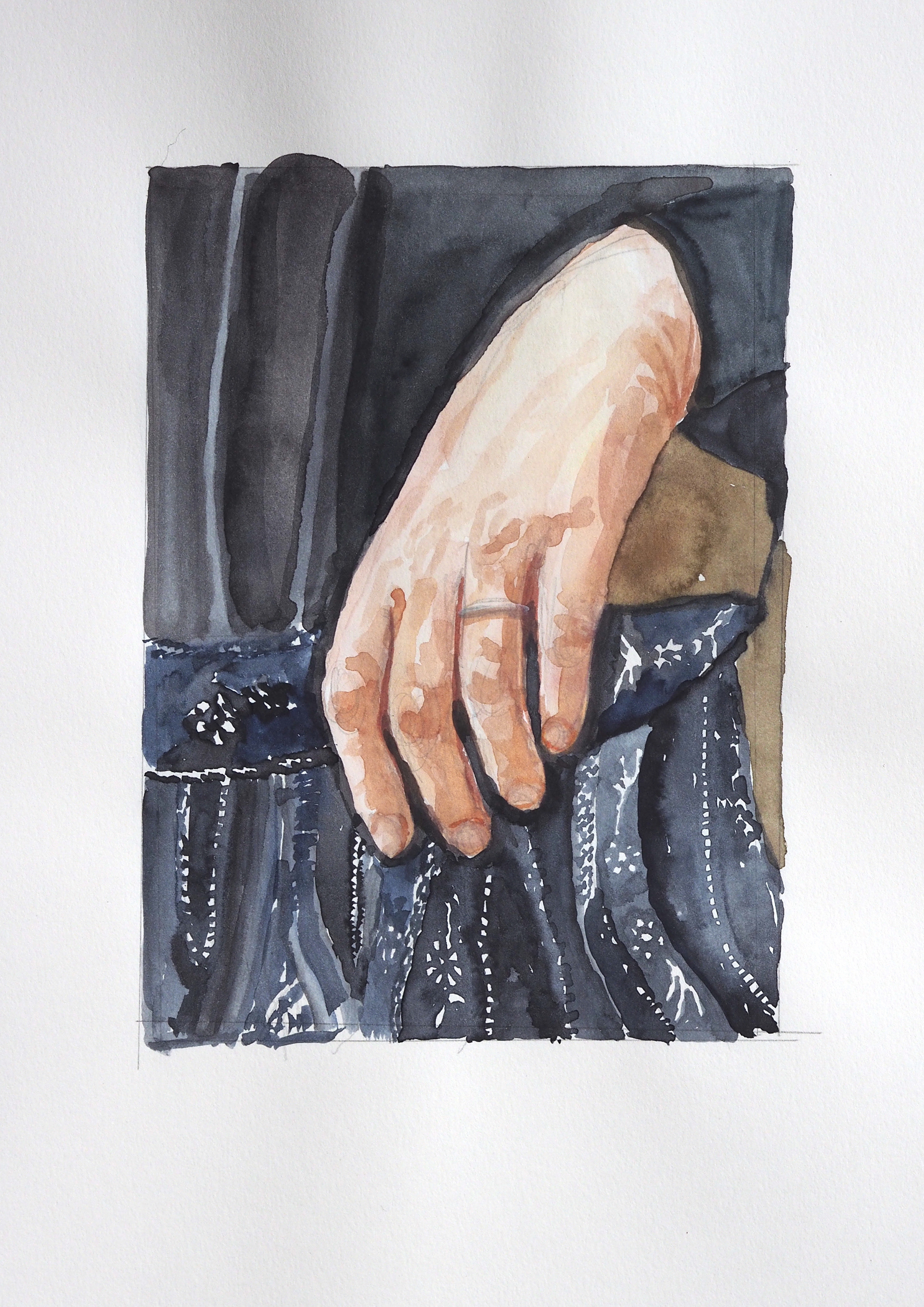 Cécile Lempert, study for Leibl studies III, 2024, watercolour on paper