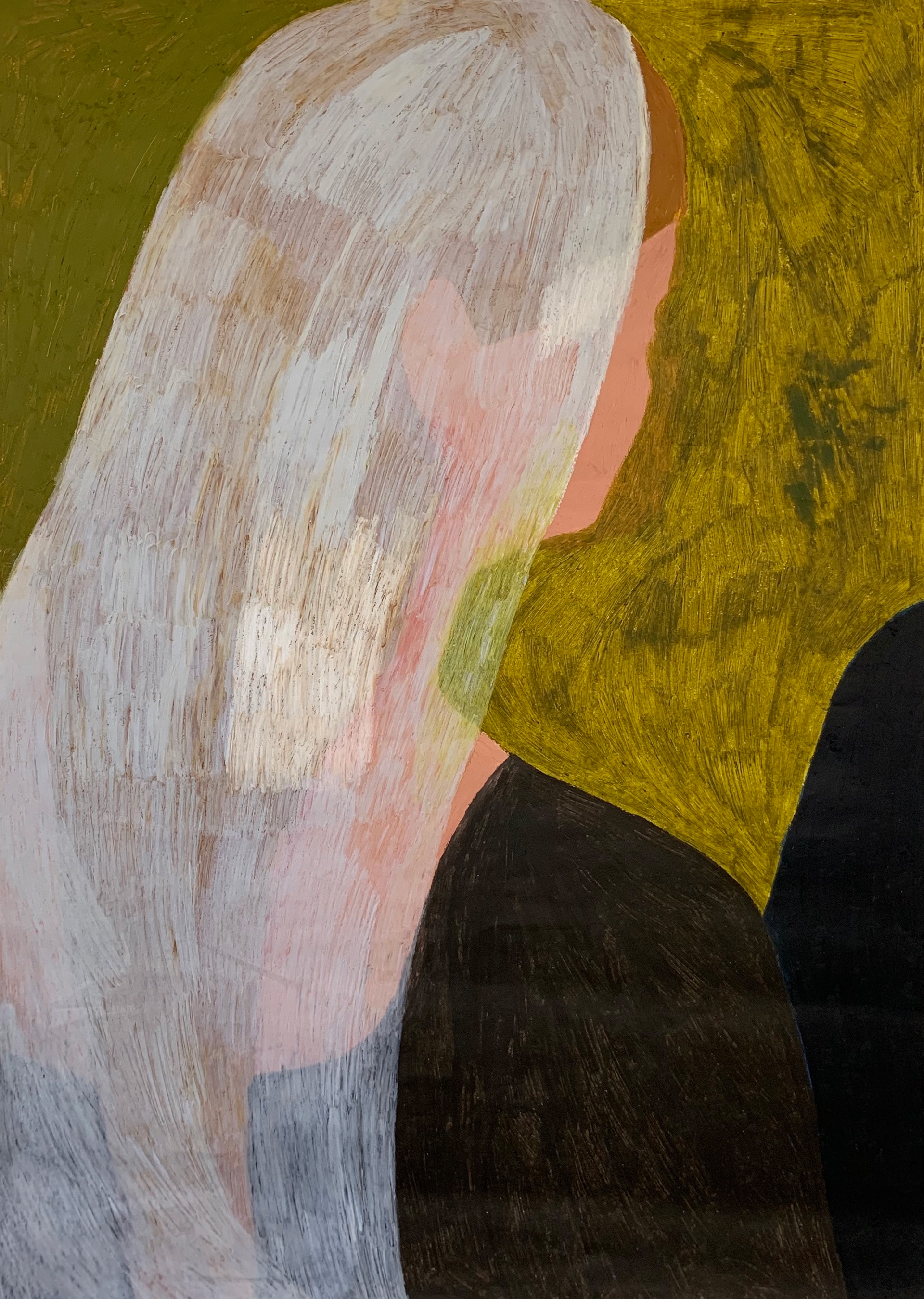 Veil of non-submission, Oil pastel on newsprint paper, 90 x 64 cm, 2020/ The image is courtesy and copyright of Catherine Repko.