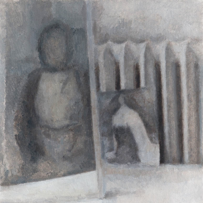 Thérèse et tablier 1, 2016, huile sur toile, 30x30cm