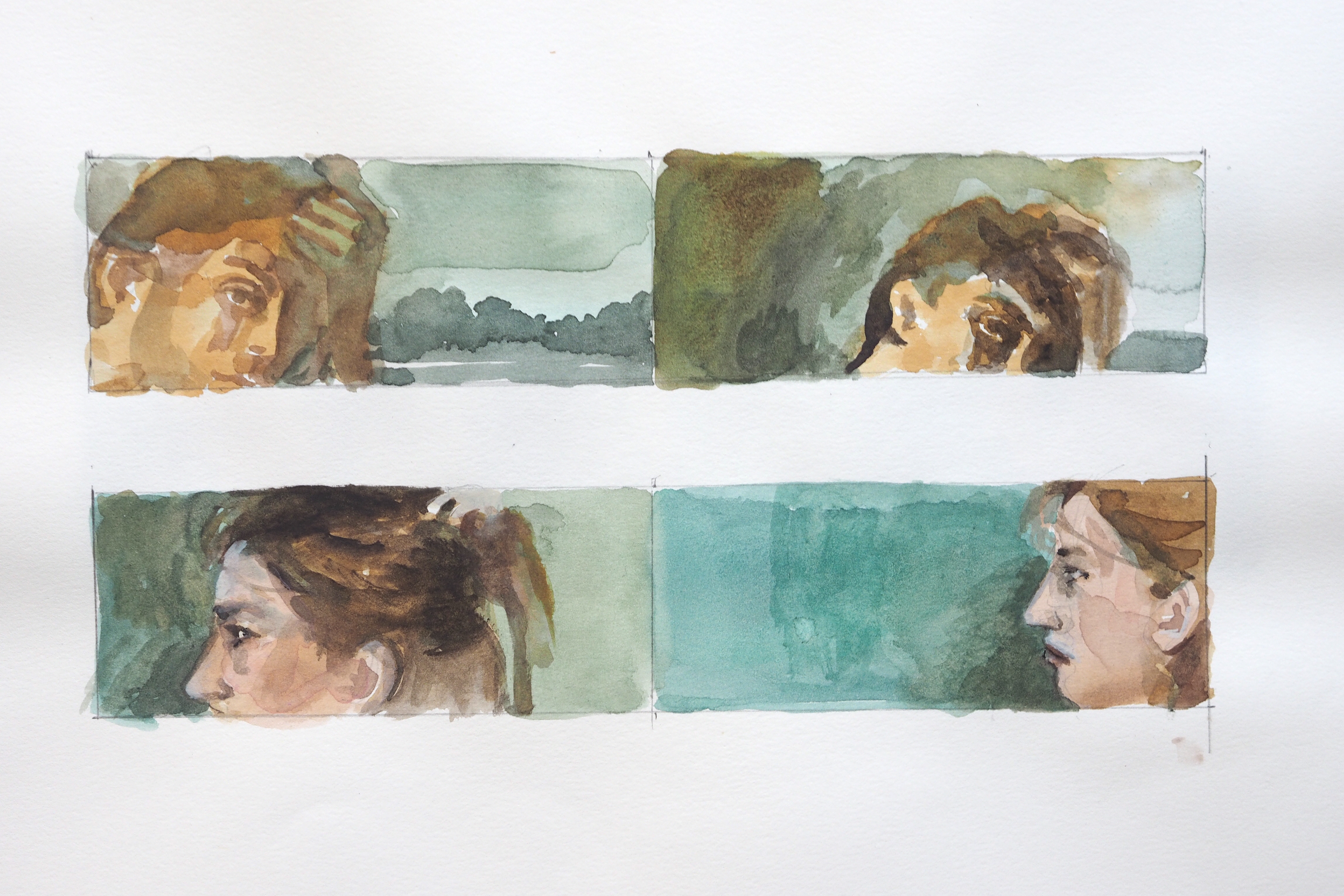 Cécile Lempert, study for Nachtstück, 2023, watercolour on paper