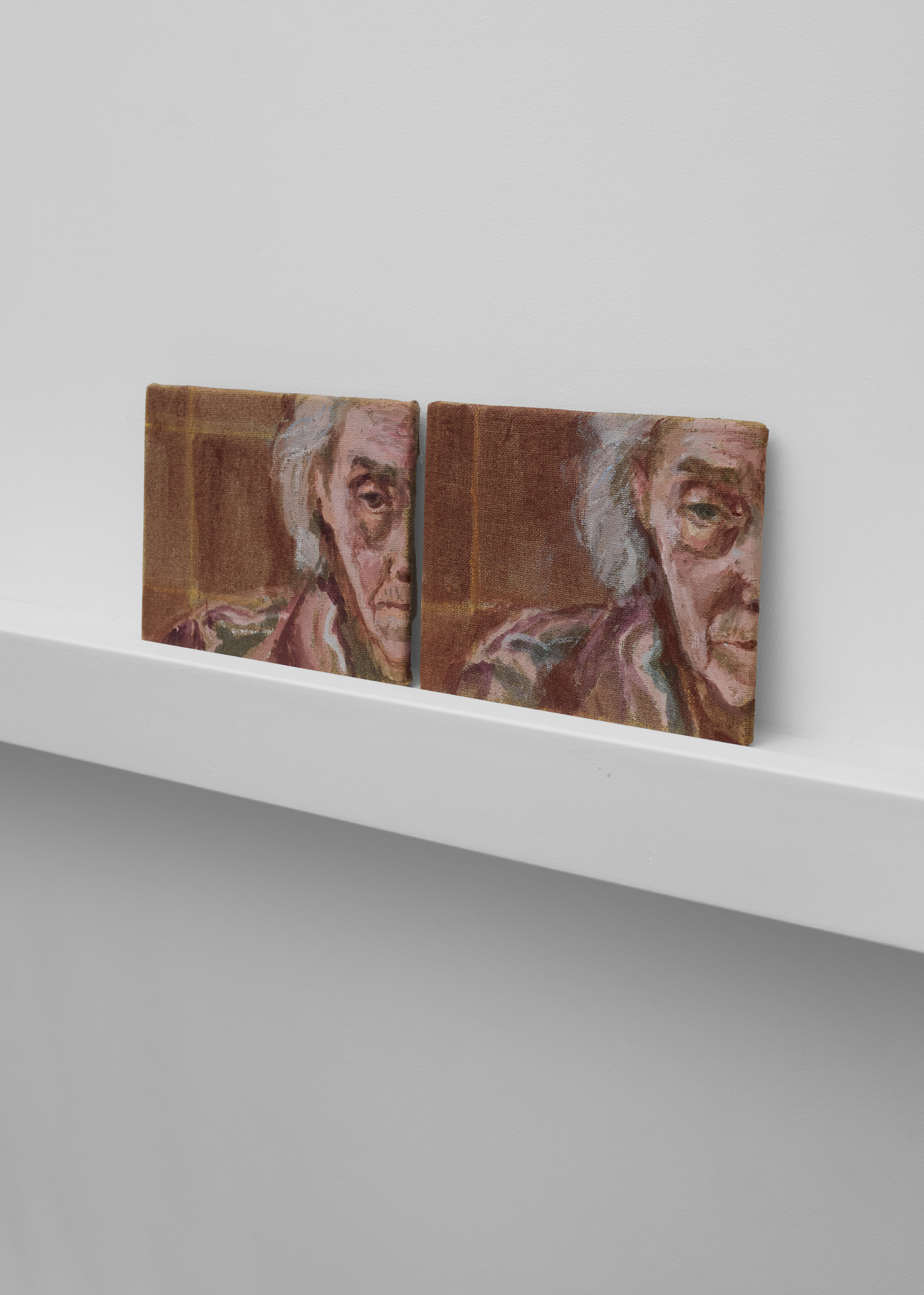Cécile Lempert, Splits and Screens I, 2025, détrempe et pastel sur toile marouflée sur bois ©Albane Durand-Viel