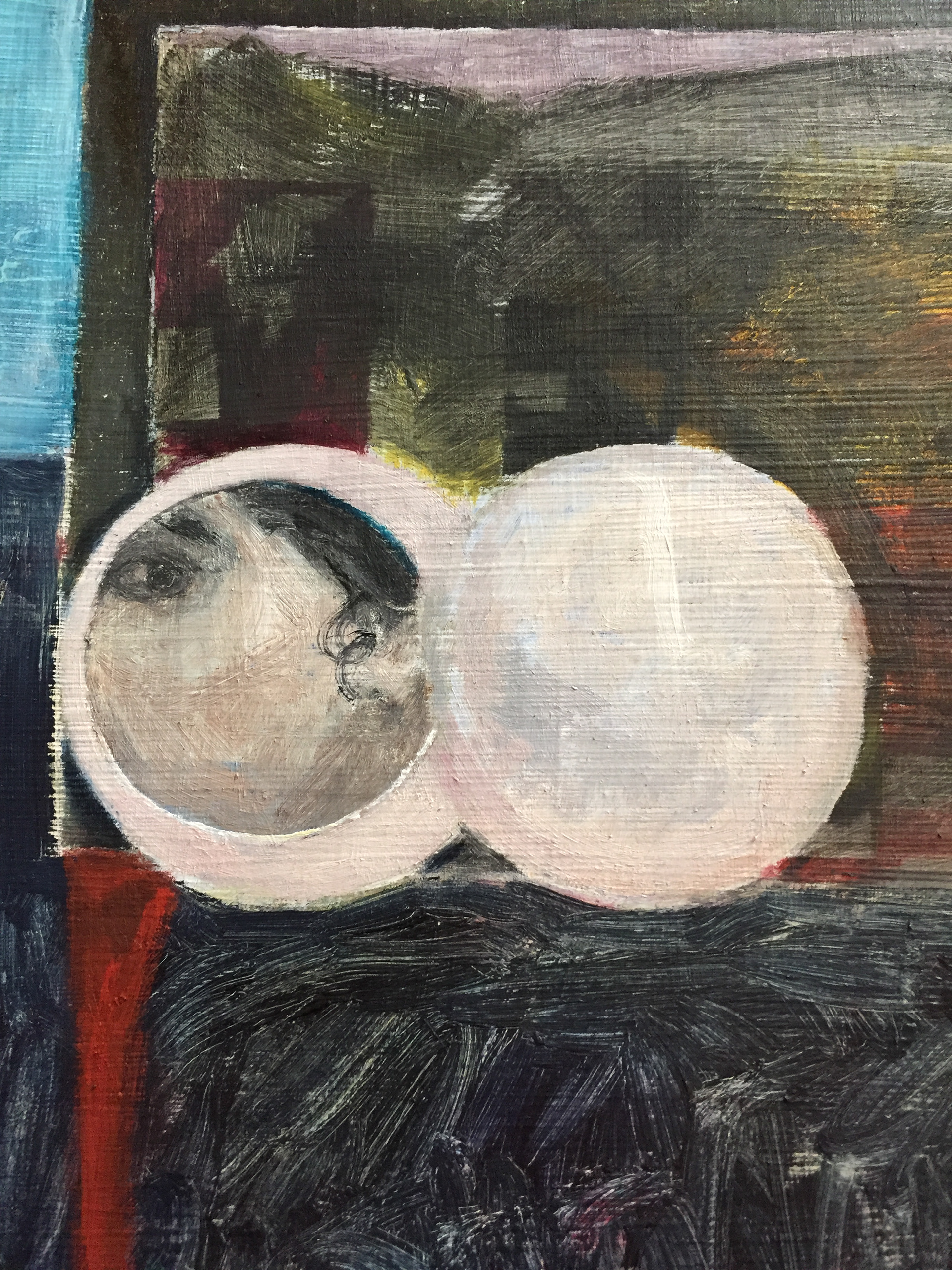 Nature morte au miroir (détail), 2018, 50 x 30 cm