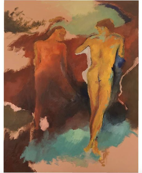  [Terre douceâtre à tâtons...], Où je me couche endormie, Huile sur toile, 81x60 cm