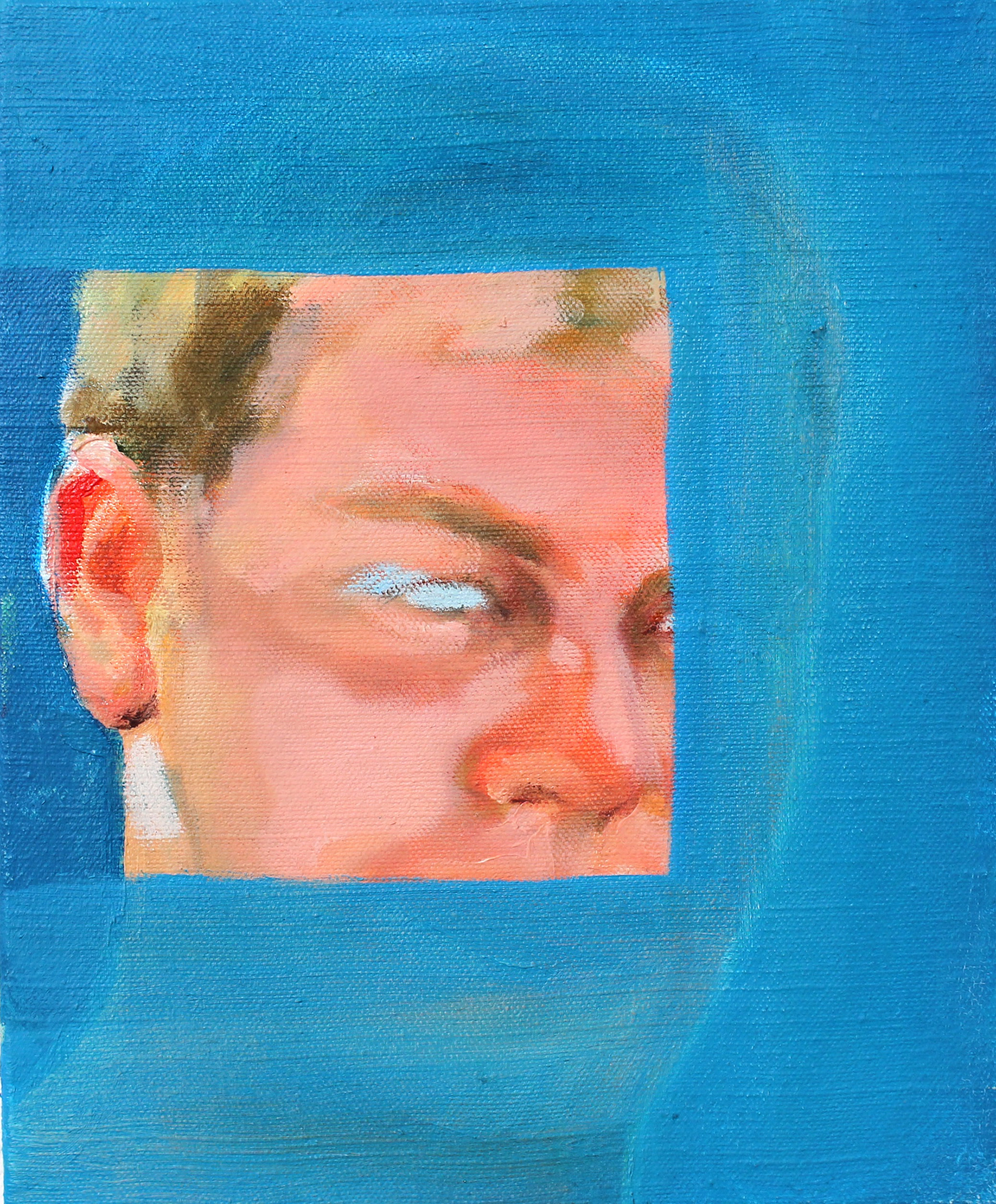 Sunburn (On the road), I, 2020-2021, oil on linen, 27x22cm