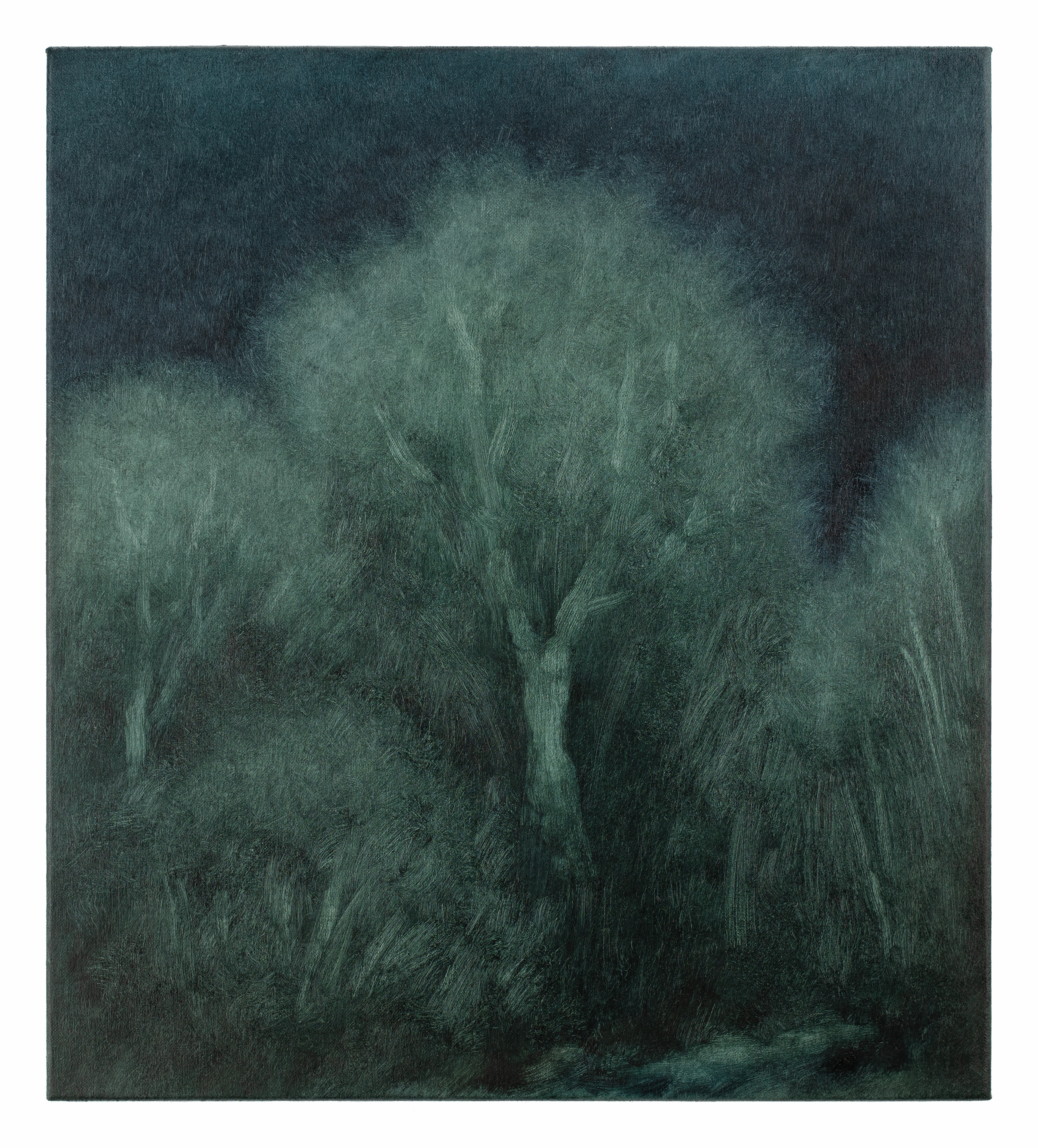 Jörg Kratz, glow worm sleeping, 2022, oil on canvas mounted on wood, 29 × 26 cm