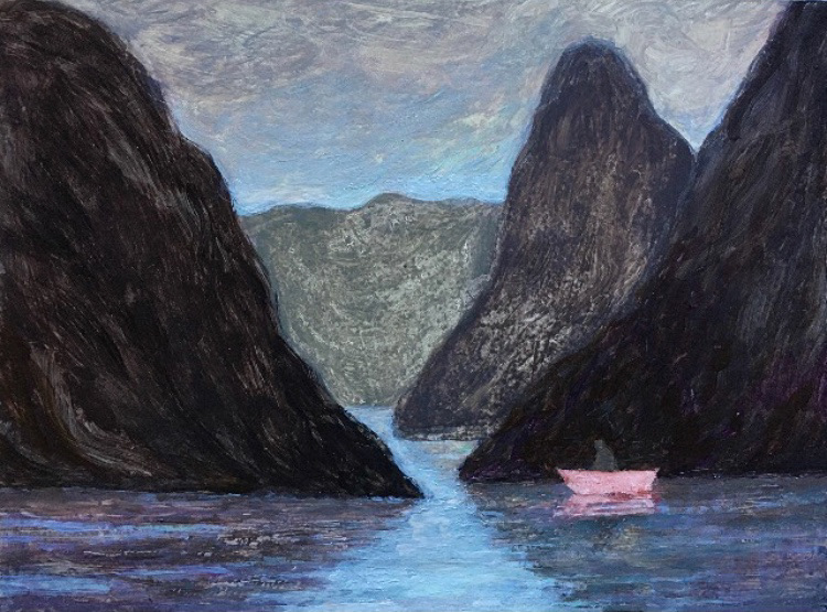 Passage (Jølstravatnet), 24x18 cm, egg tempera