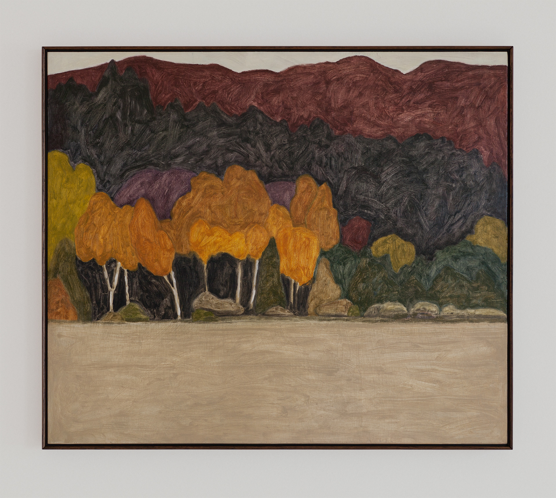 Oxblood and Ochre 2020, Oil on panel, 24 x 28 in