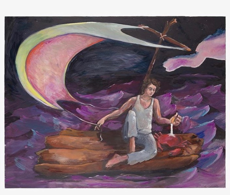 Radeau - Raft, 2020, Huile sur toile 114 x 146 cm