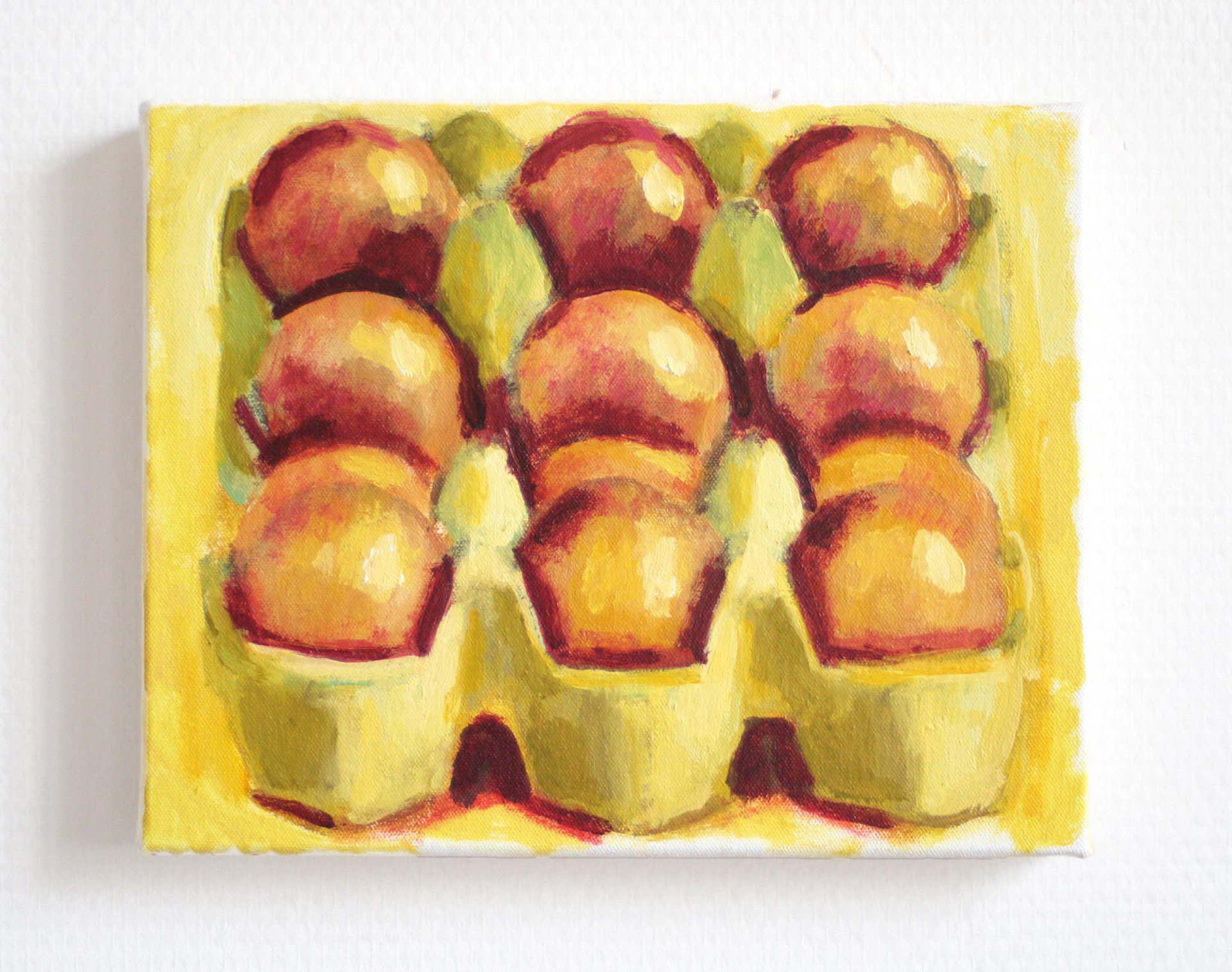 Œufs, 2022, huile sur toile, 24X19 cm