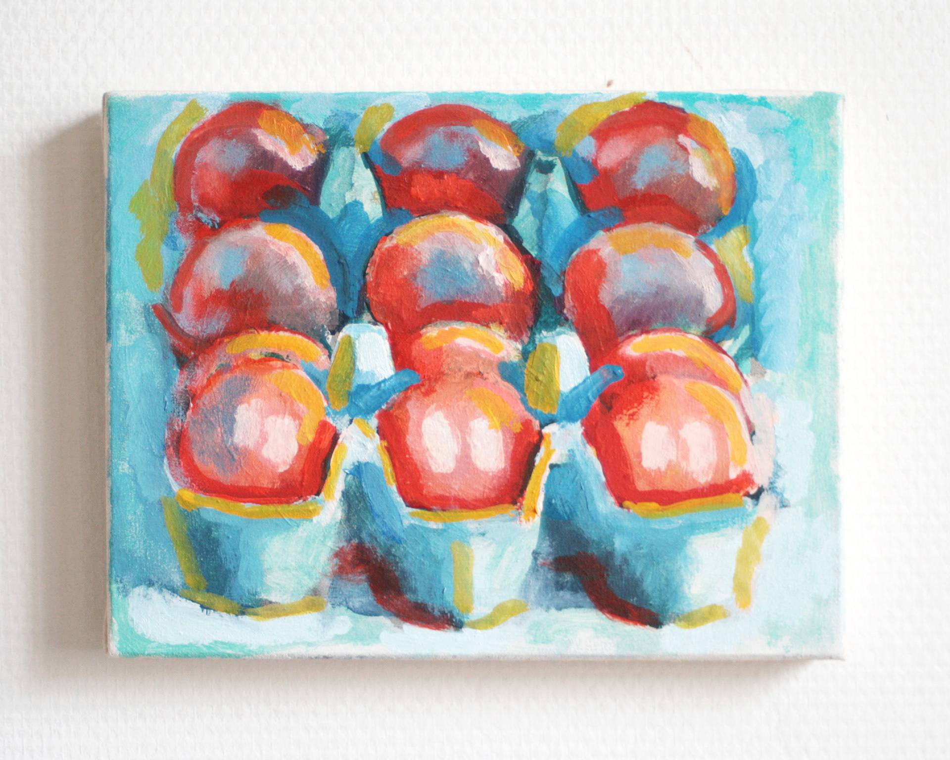 Œufs, 2022, huile sur toile, 24X19cm