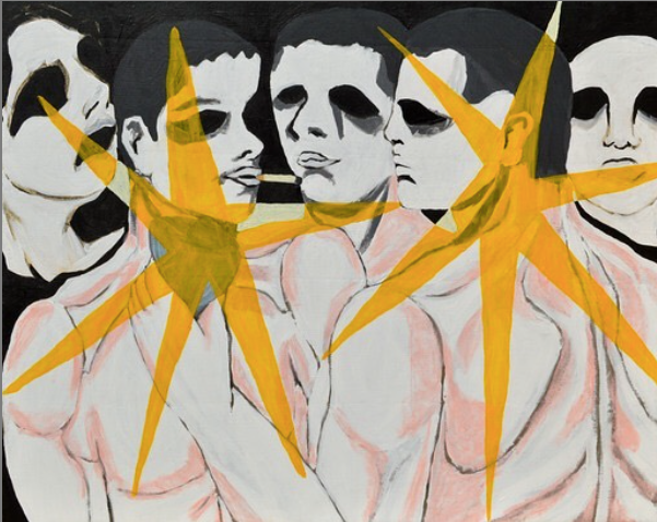 'Night melody', Oil pastels, acrylic and graphite on linen, 60x80 cm
