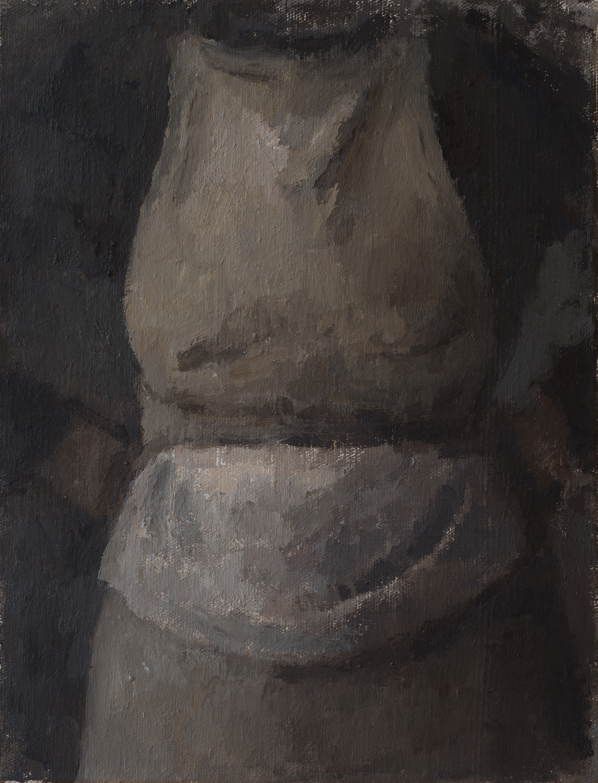 Trois tabliers, 2016, huile sur toile, 18x14cm