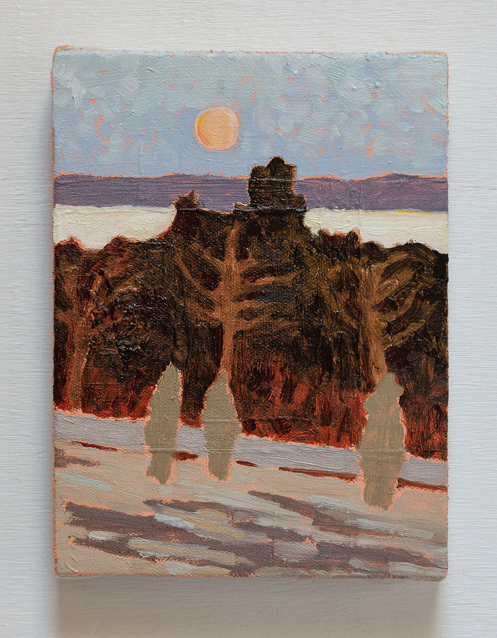 Low April Moon 2018, Oil on canvas, 8 x 10 in