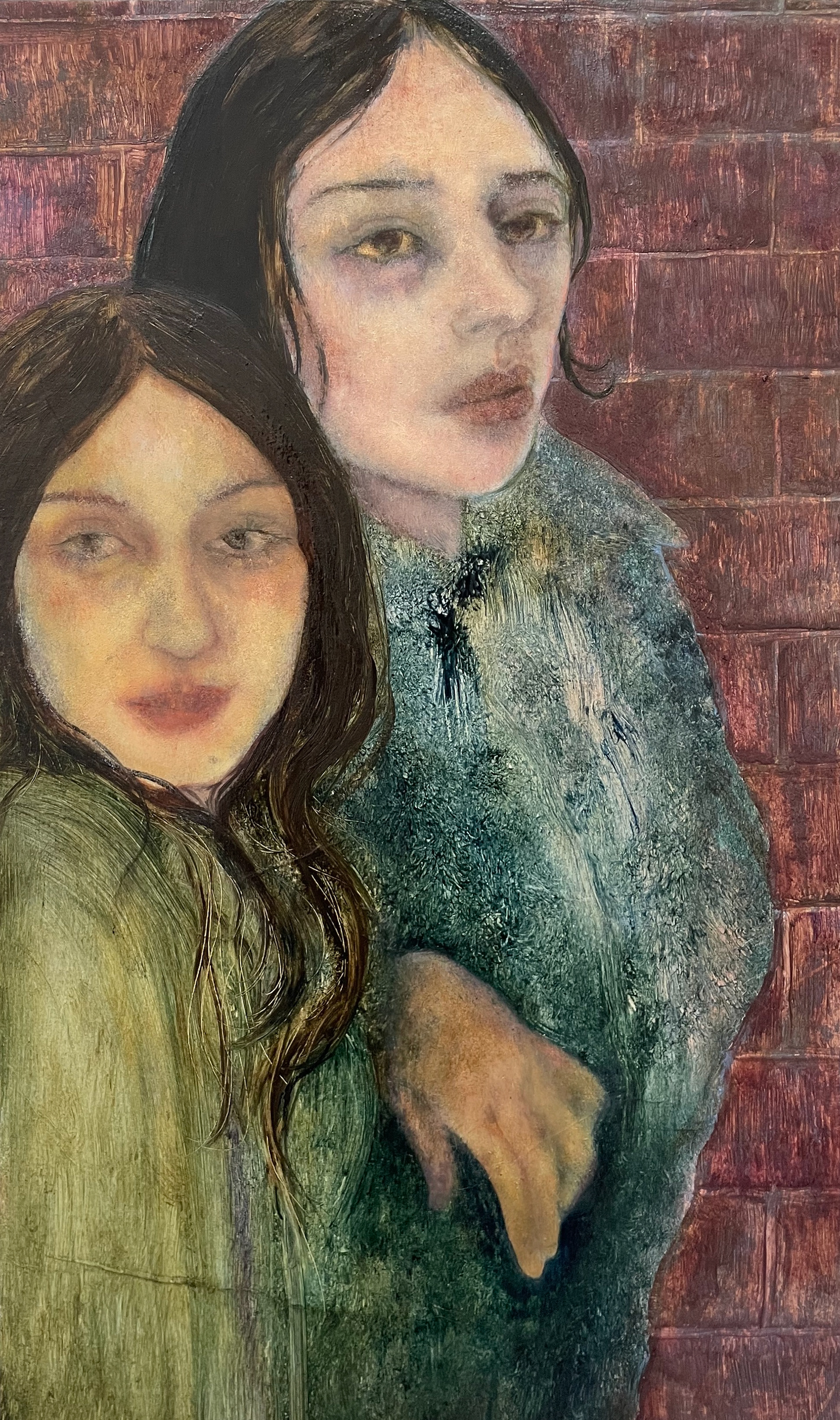 Pauline Rintsch, Ariana and Evelyn, 2026, huile sur bois, 30 x 50 cm