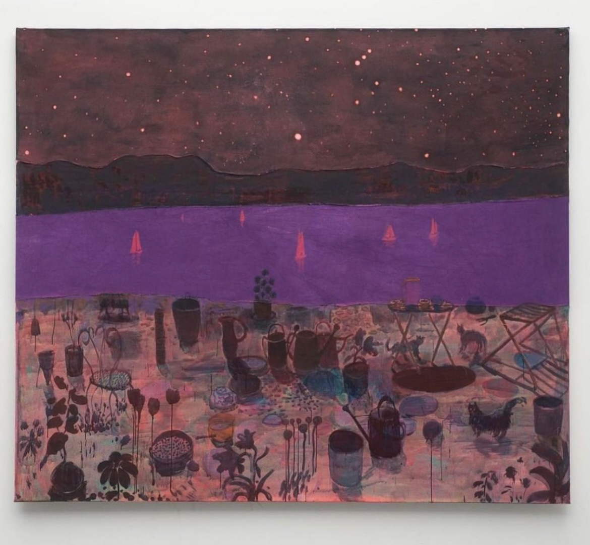 Something of the night, distemper on canvas, 2021
