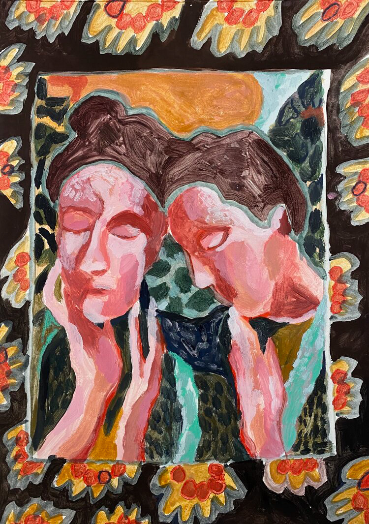 Two Sisters (After Denis), 2020, pigment on paper