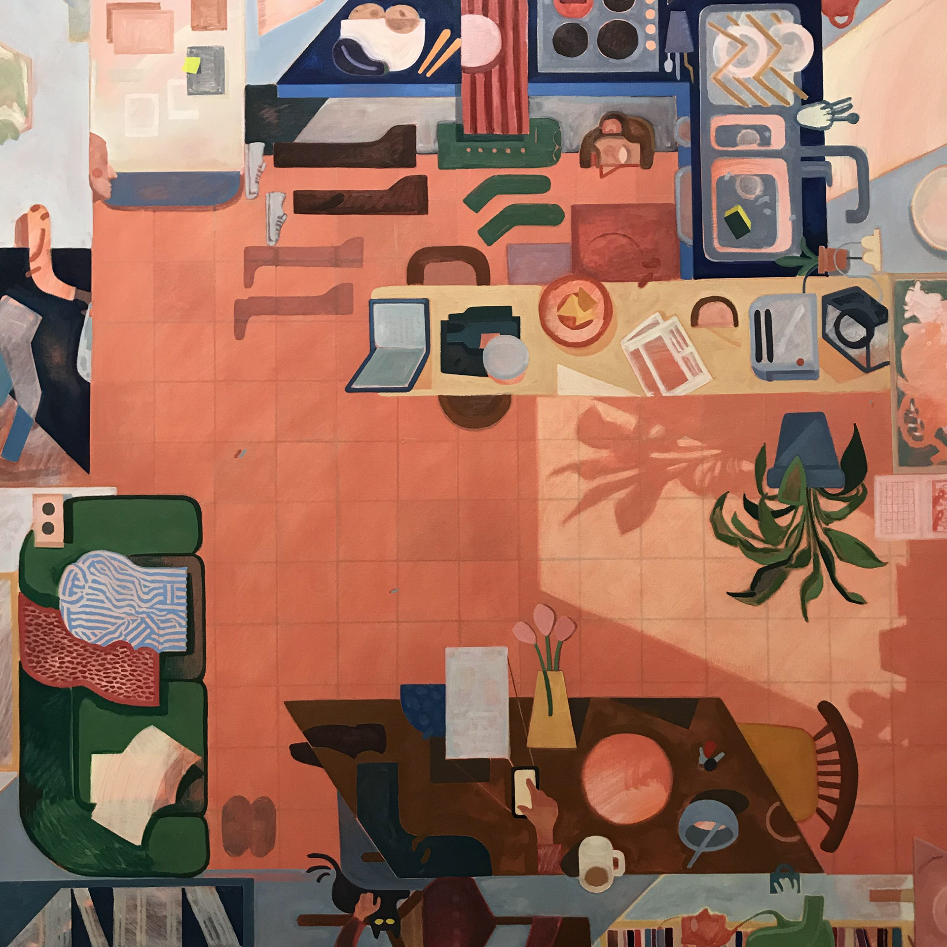 Rob Miles, Kitchen (VI), 2020, Oil on Canvas, 150 x 150 cm