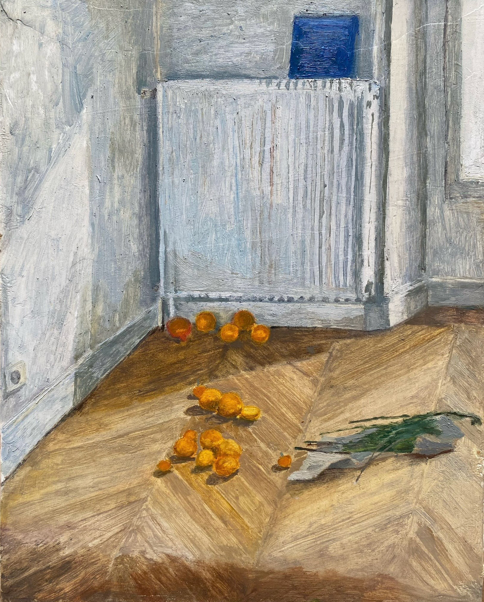 L'accident, 2023, huile sur bois