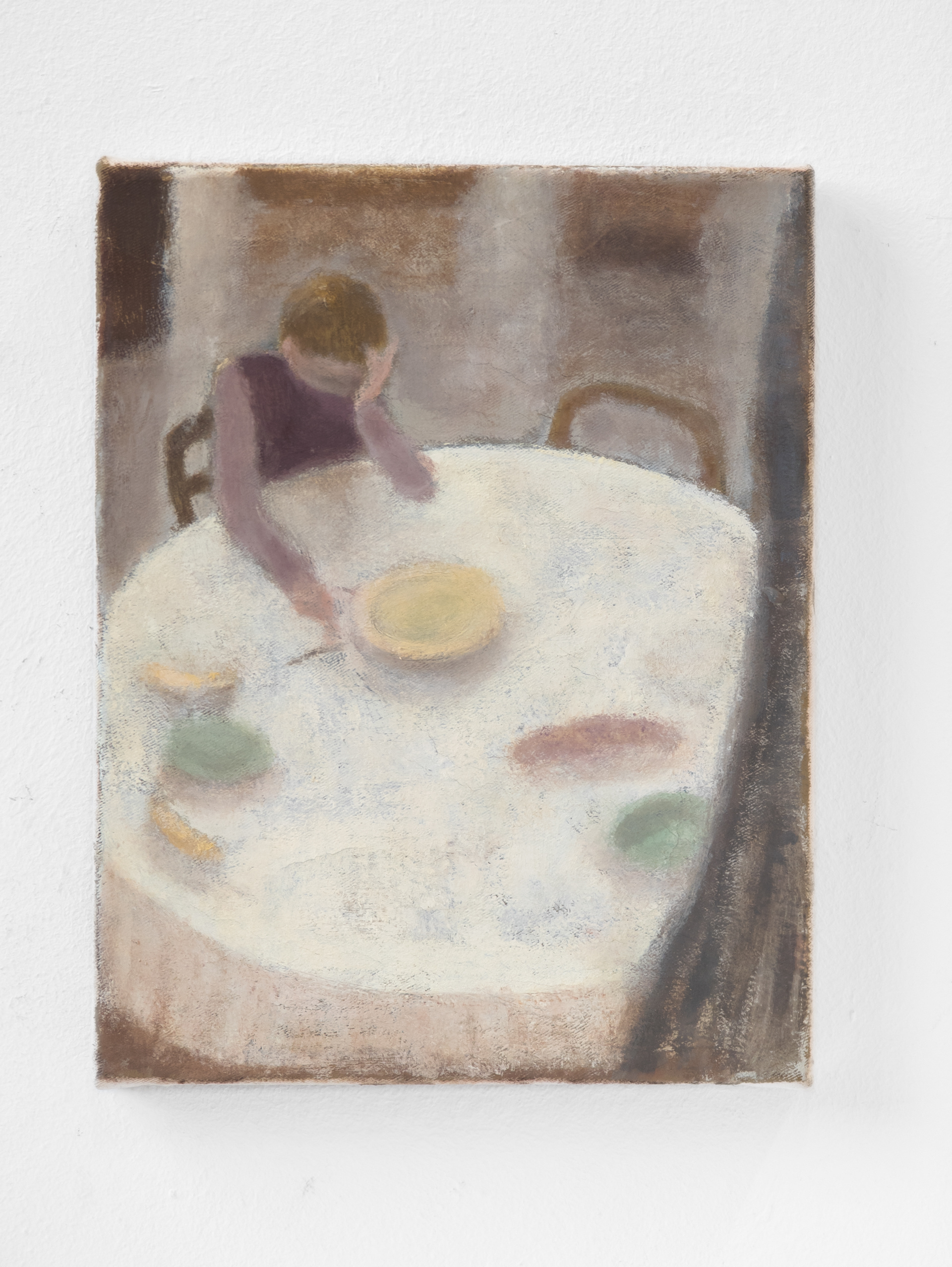 Merve Ceylan, winter table, the last day in december, 2024
oil, pigment and clay ground on canvas
21 x 27 cm