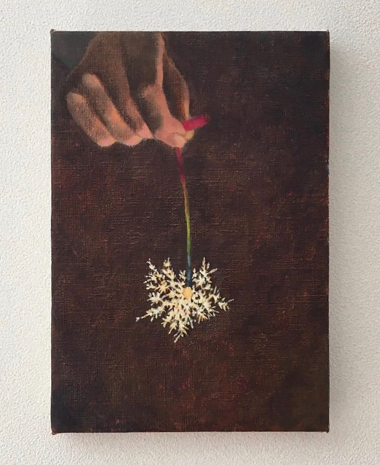 Sparkler” (2021) 22.7x15.8cm, oil on linen