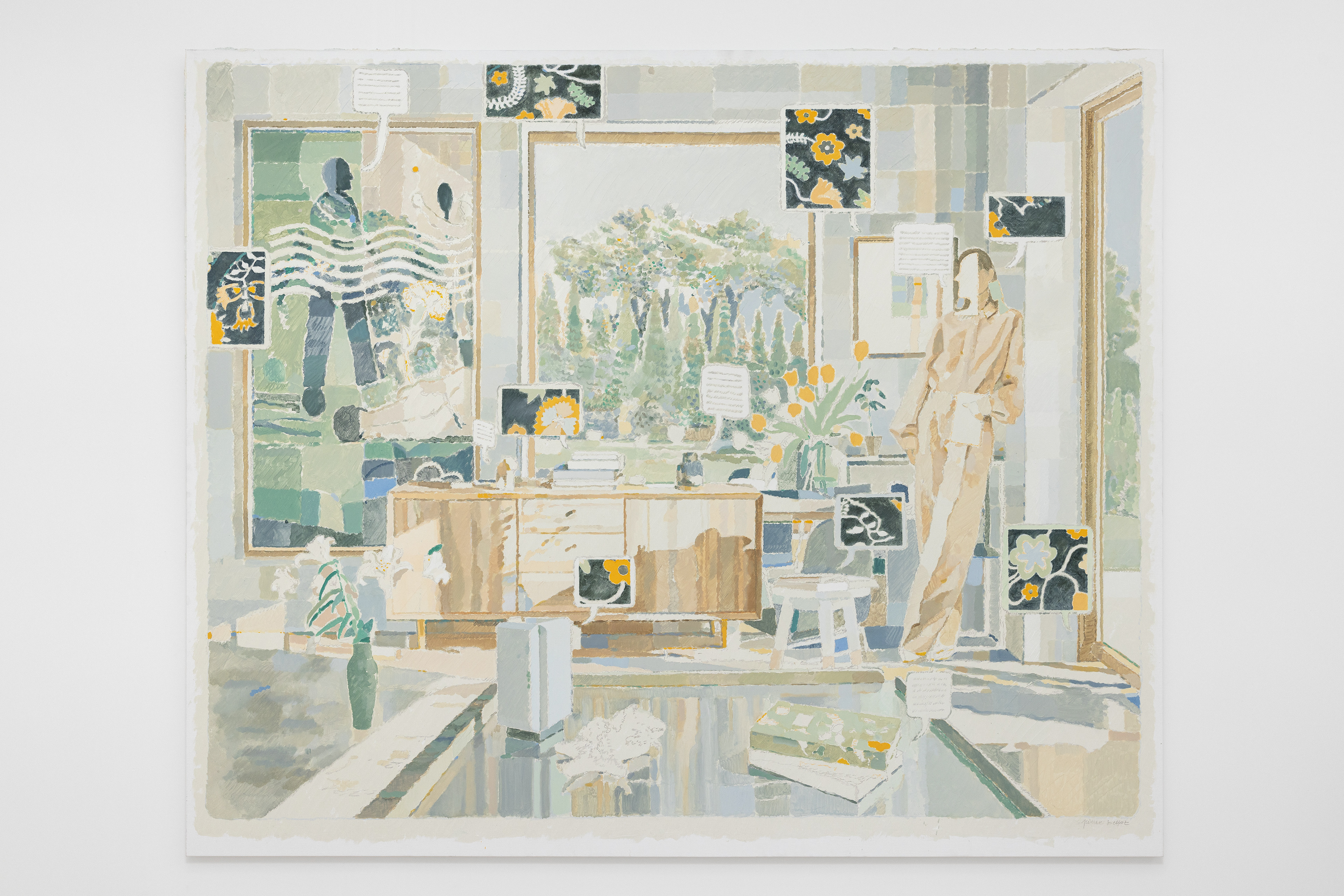 “Les objets parlent”, 2022, oil/canvas, 190x230 cm
