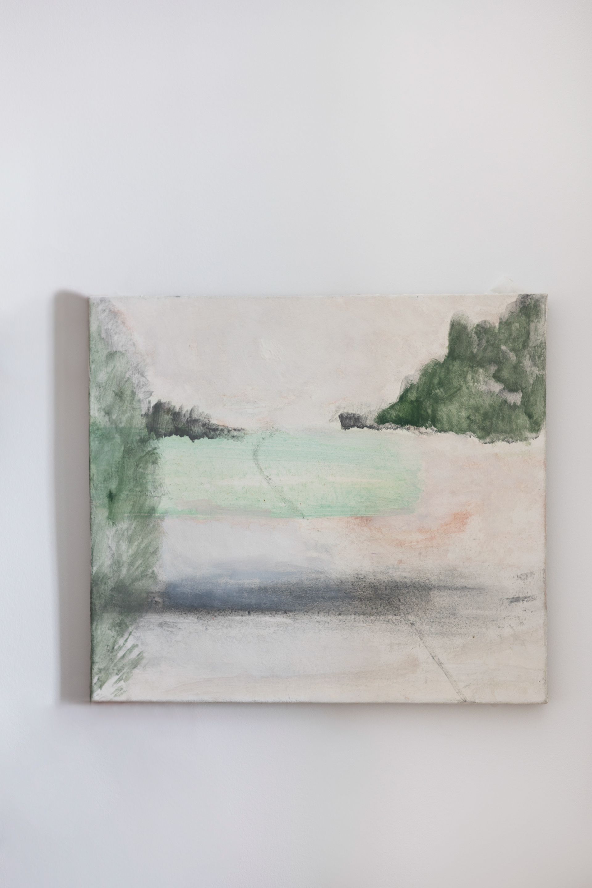 Lucas Talbotier, Hommage I à Ilse d’Hollander « paysage, 1996 », 2023 Huile sur toile 45 x 40 cm / © Louise Conesa