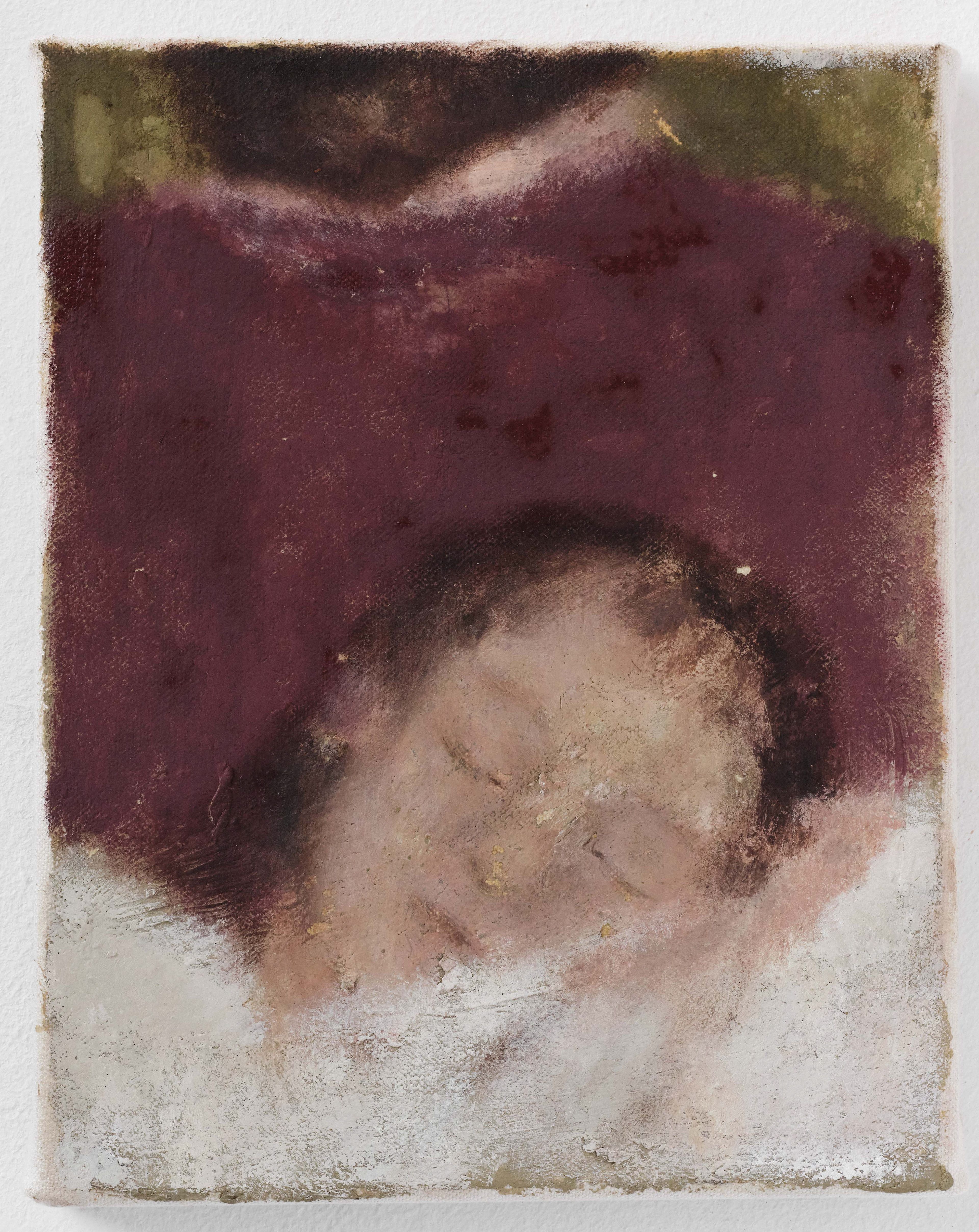 Merve Ceylan, taube blume, 2024 oil, pigment and clay ground on canvas, 19x25 cm © Valerie Maltseva