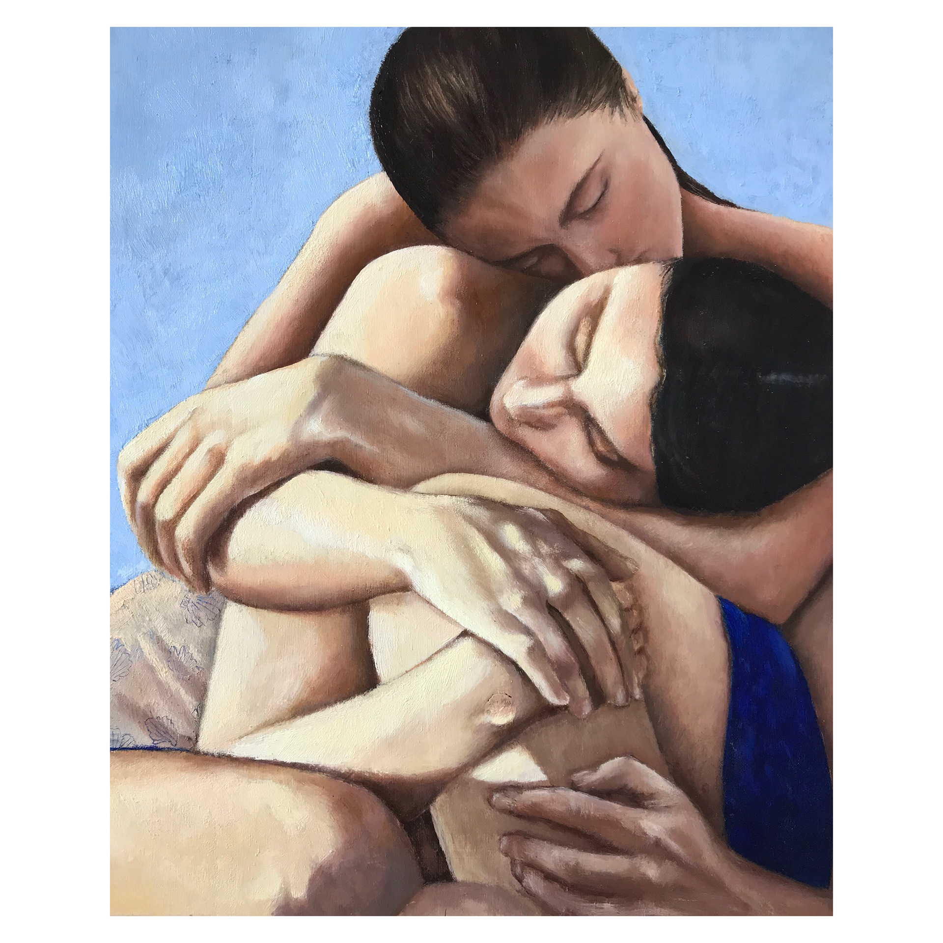 Les amoureuses, huile sur bois, 35 x 29 cm, 2020