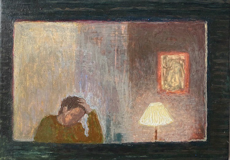 The enigmatic neighbor (the writer) (17,5x14cm)
