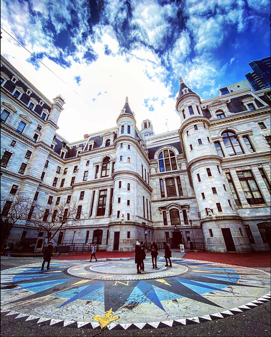 City Hall courtyard. 