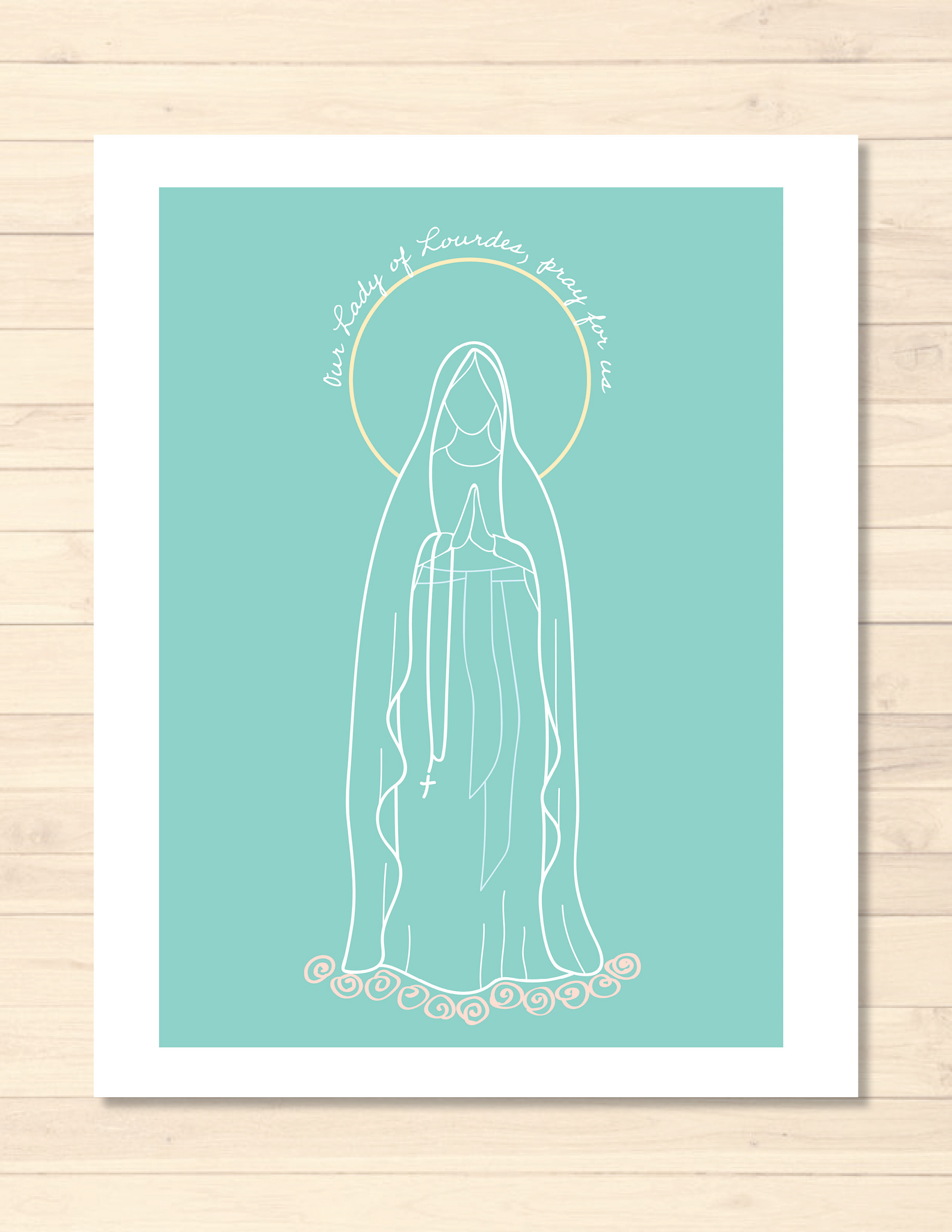 Our Lady of Lourdes - teal